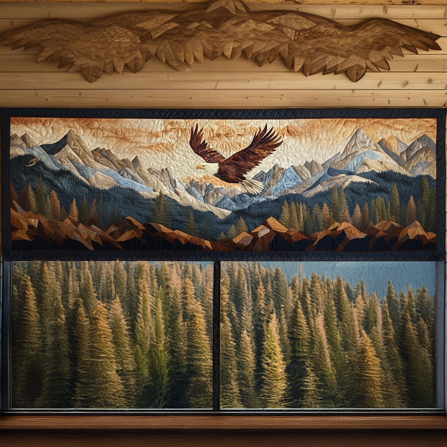 Freedoms Flight Quilted Valance Christmas Entry Way Decor Beagle Themed Gifts