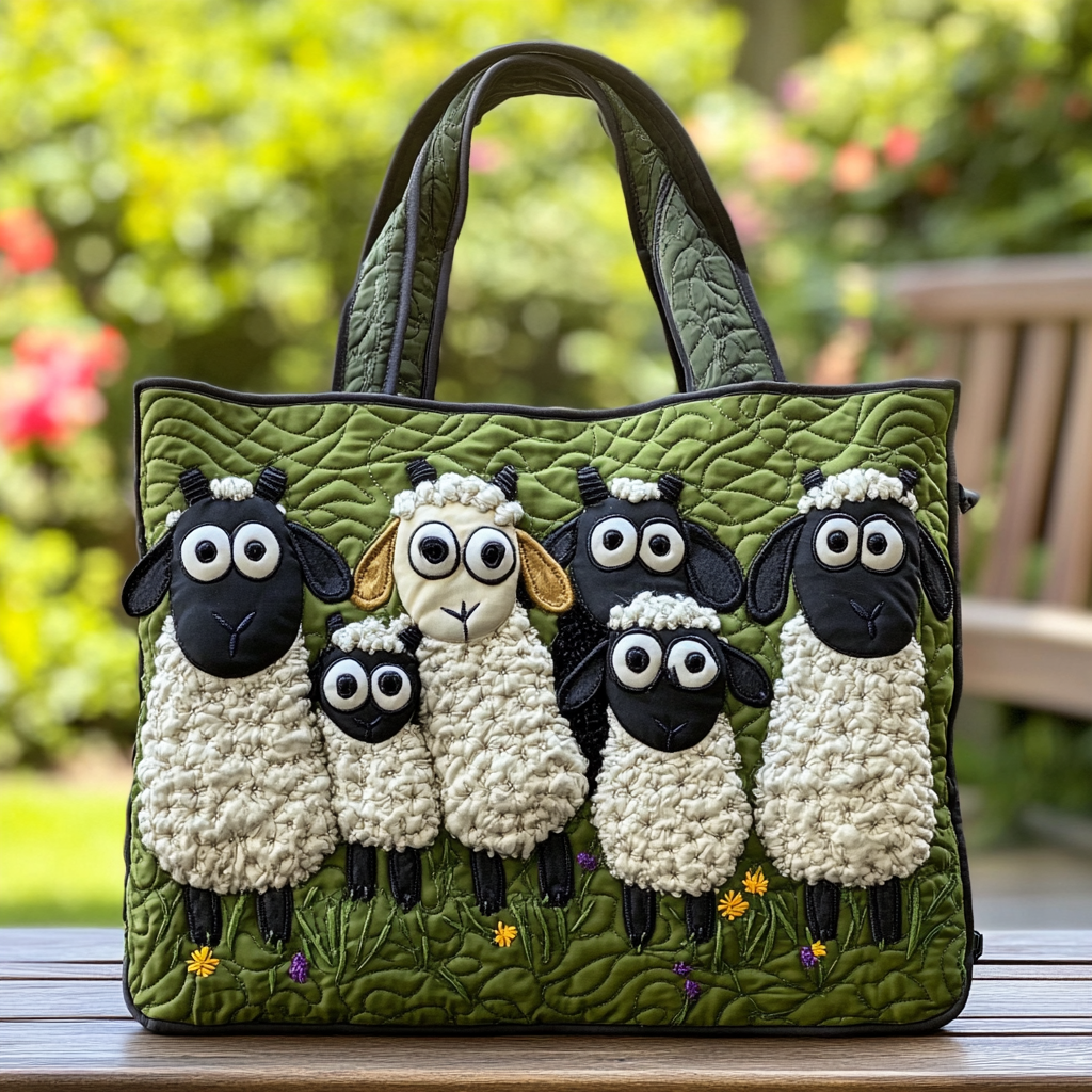 Fresh Sheep Quilted Tote Bag Popular Totes Unusual Sheep Gifts