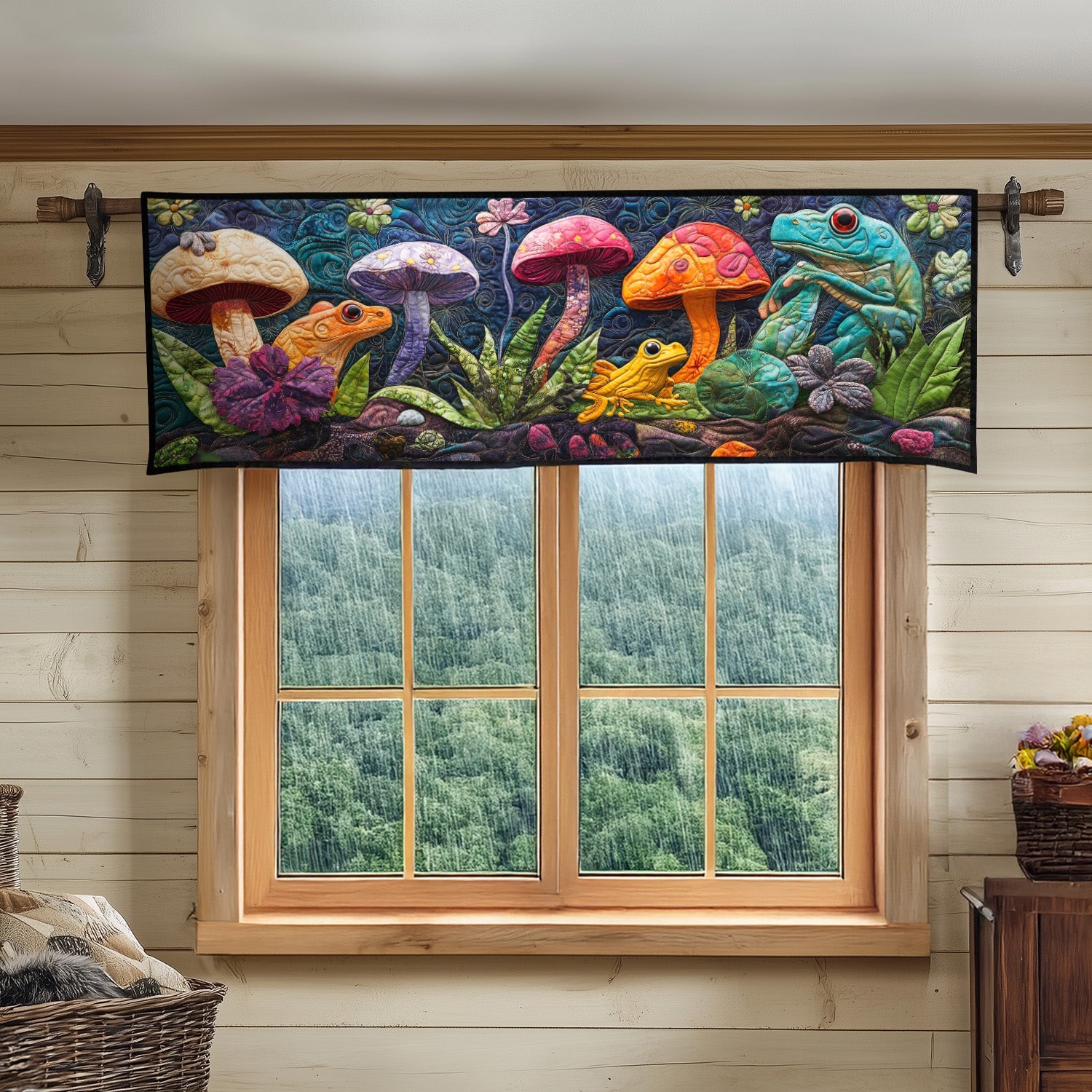 Frog Whisperers Quilted Valance Christmas Entry Way Decor Cute Frog Themed Gifts