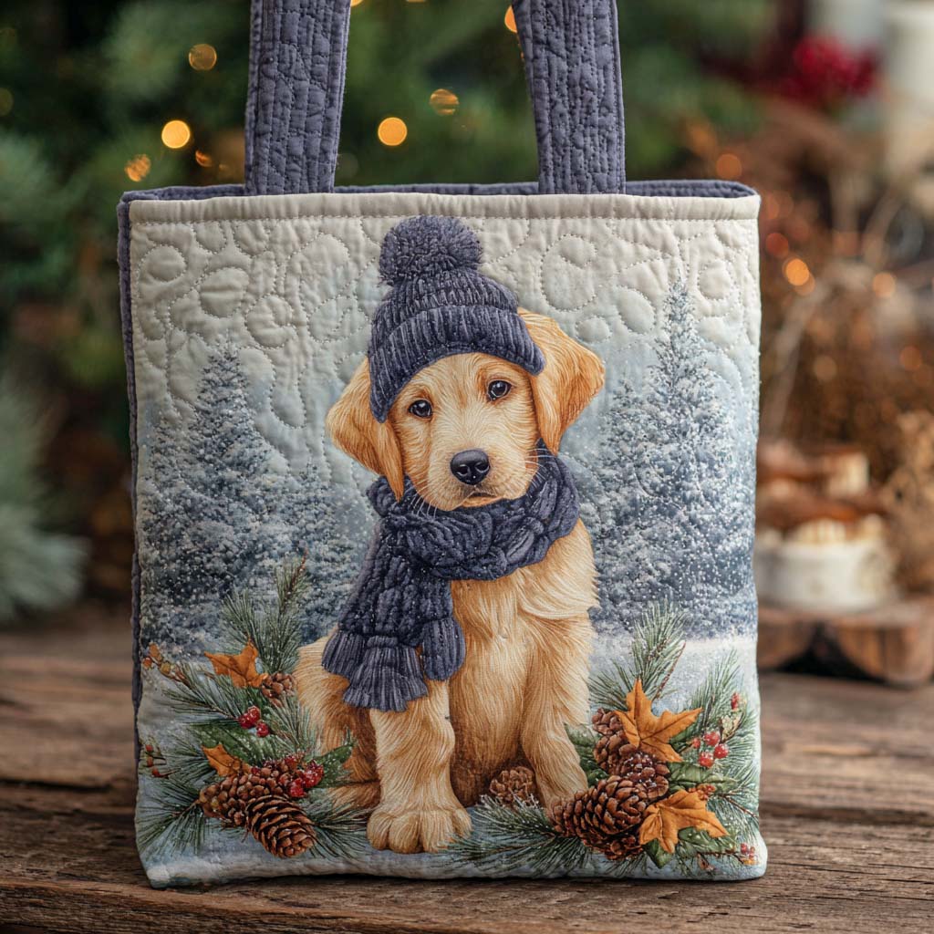 Frosty Friend Quilted Tote Bag Best Shoulder Bag For Women Christmas Presents For Labradors