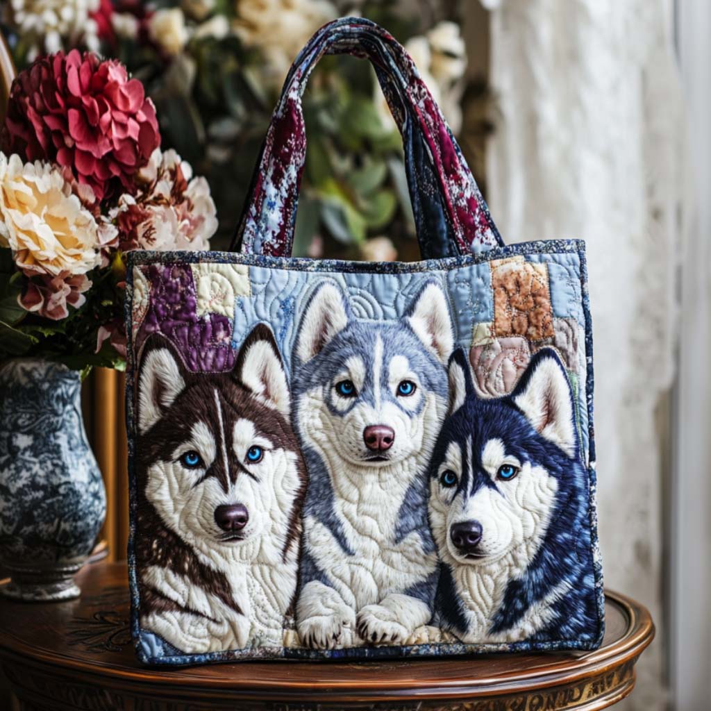 Frosty Trio Quilted Tote Bag Shoulder Bag Sale Husky Merchandise