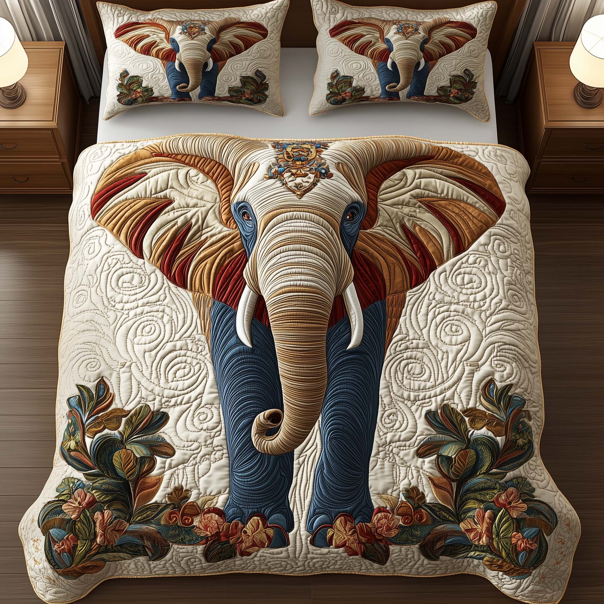 Gentle Jumbo Quilted Bedding Set Nice Bedding Sets Elephant Themed Gifts