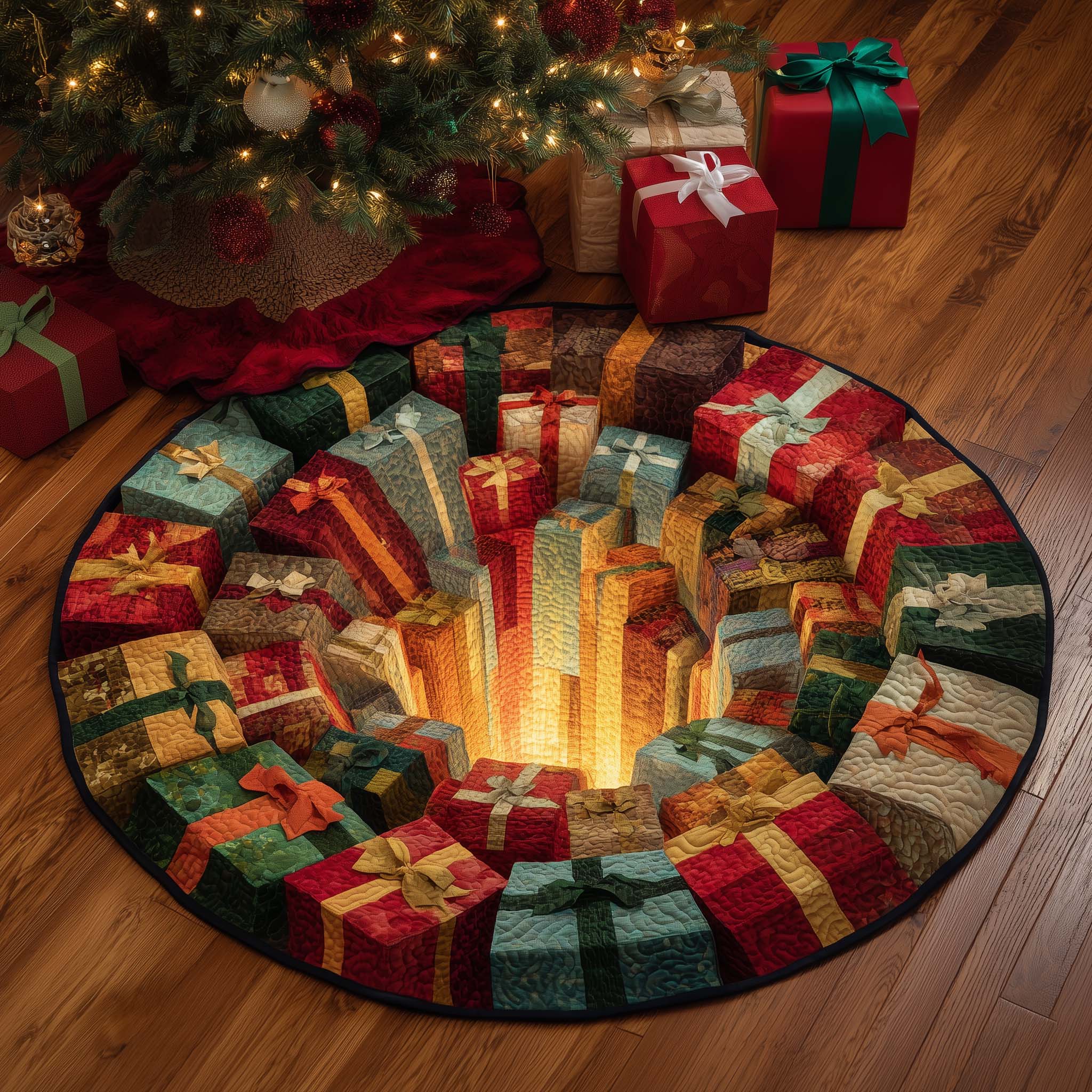 Gift Tunnel Surprise Quilted Round Mat Soft and Stylish Quilted Round Mat for Home Decor