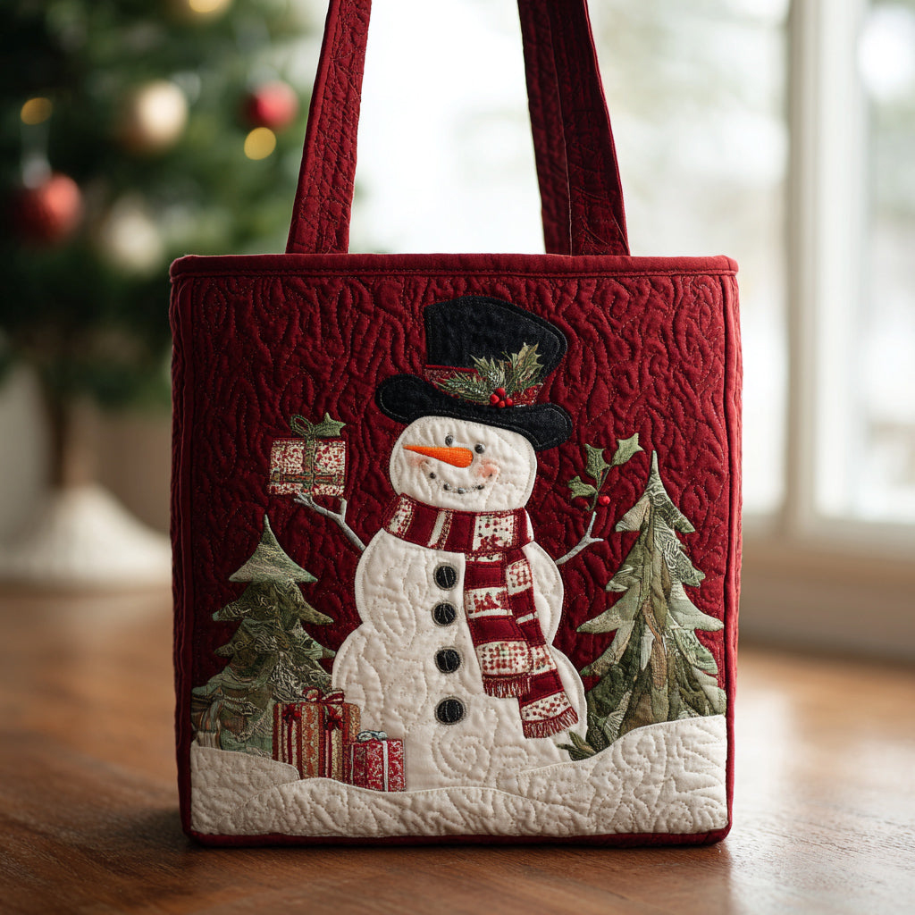 Gifted Snowman Joy Quilted Tote Bag Best Handbags For Christmas Christmas Gifts For Grandma