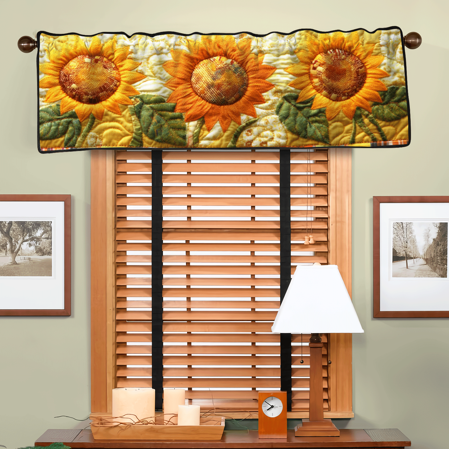 Golden Bloom Quilted Valance Home Decor Items Sunflower Gift Items