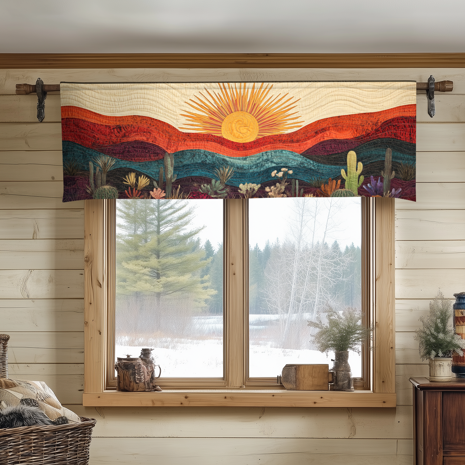 Golden Dunes Quilted Valance Dining Table Accessories Cactus Themed Birthday Presents