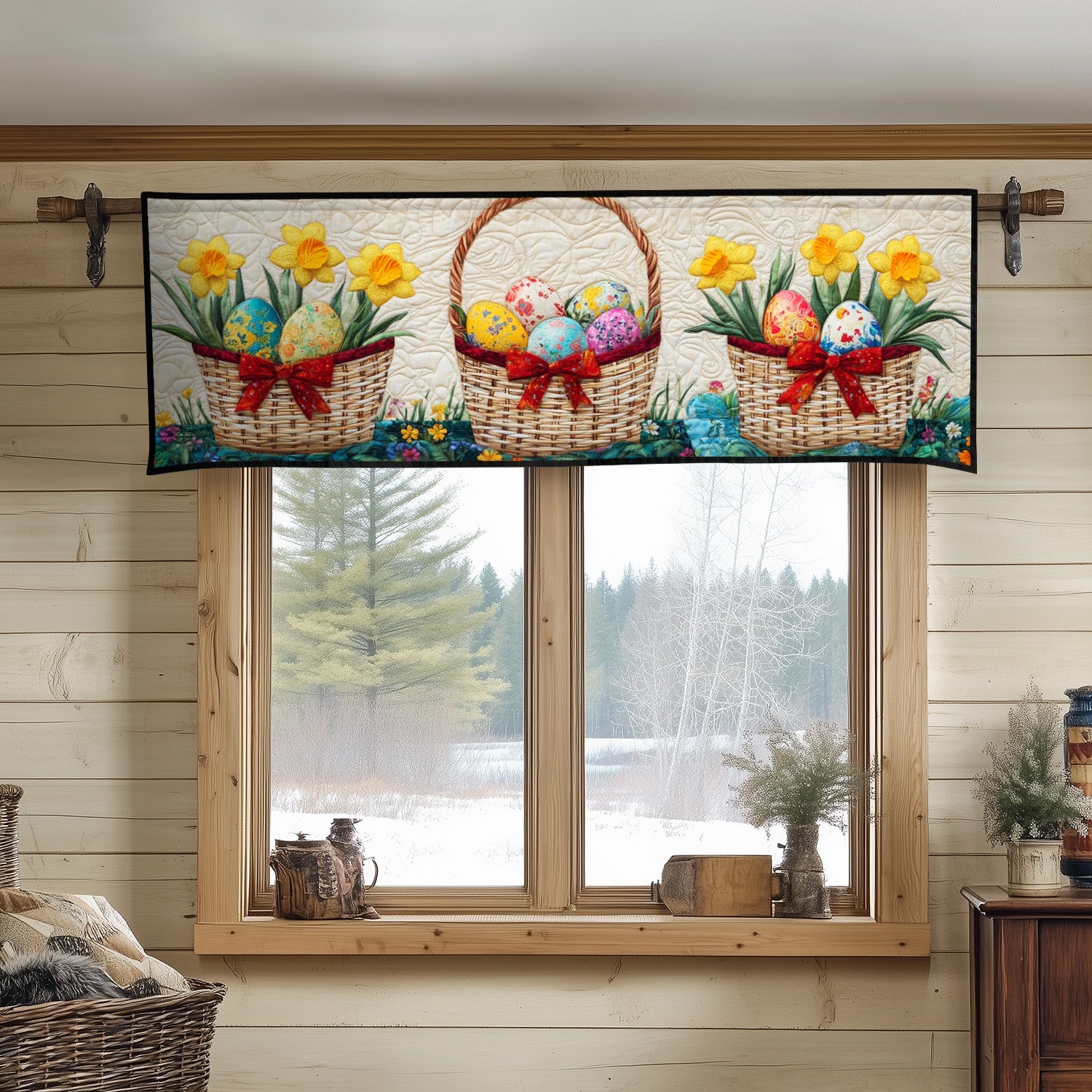 Golden Easter Baskets Quilted Valance Front Door Entryway Ideas Faith Based Easter Gifts