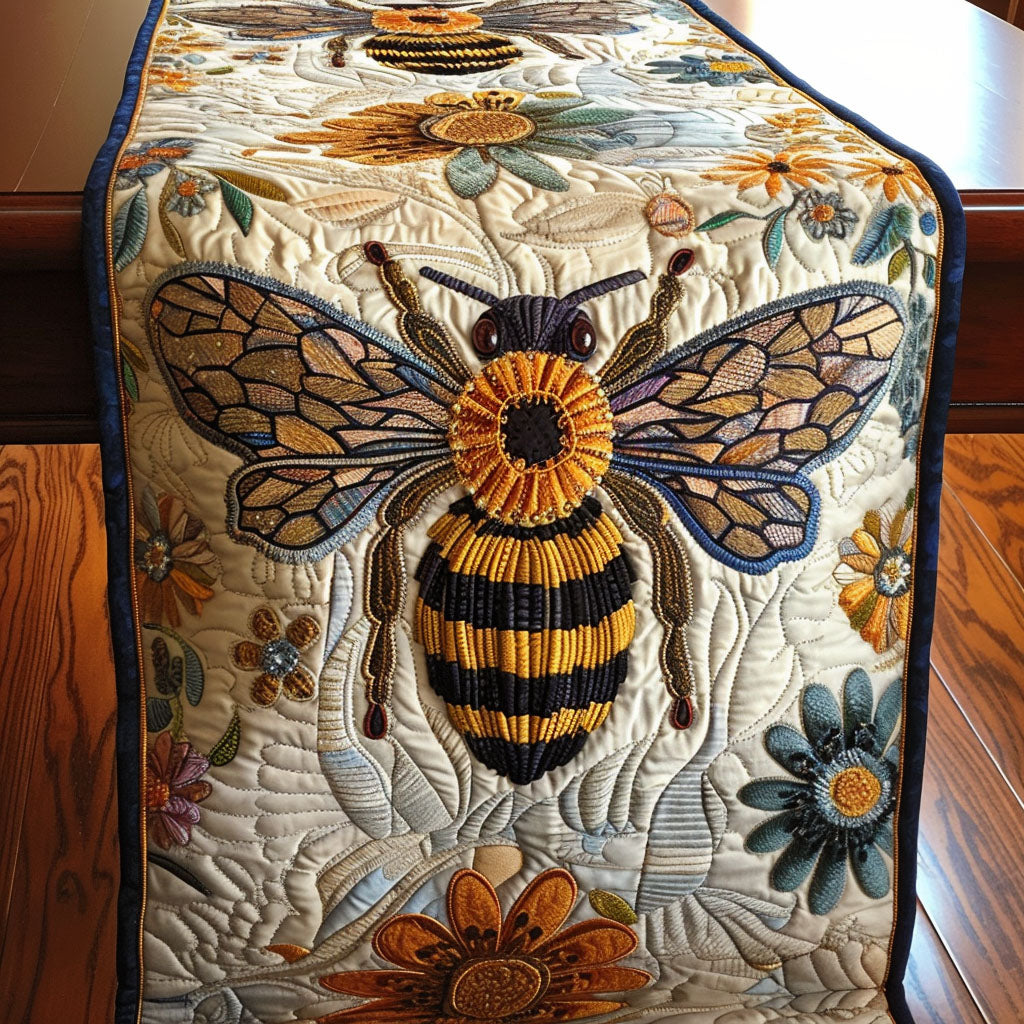 Golden Flight Quilted Table Runner Dining Table Decor Bee Gifts For Her