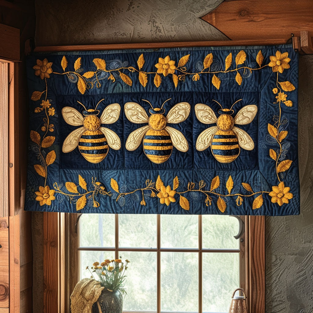 Golden Hive Quilted Valance Christmas Home Dec Christmas Cactus Gift