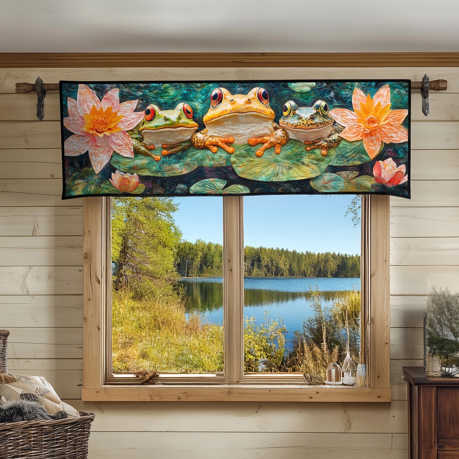 Golden Leap Quilted Valance Unique Front Door Decor Funny Frog Gifts