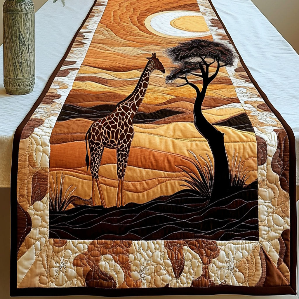 Graceful Giraffe Pair Quilted Table Runner Dining Room Table Decor Best Gifts For Giraffe Lovers