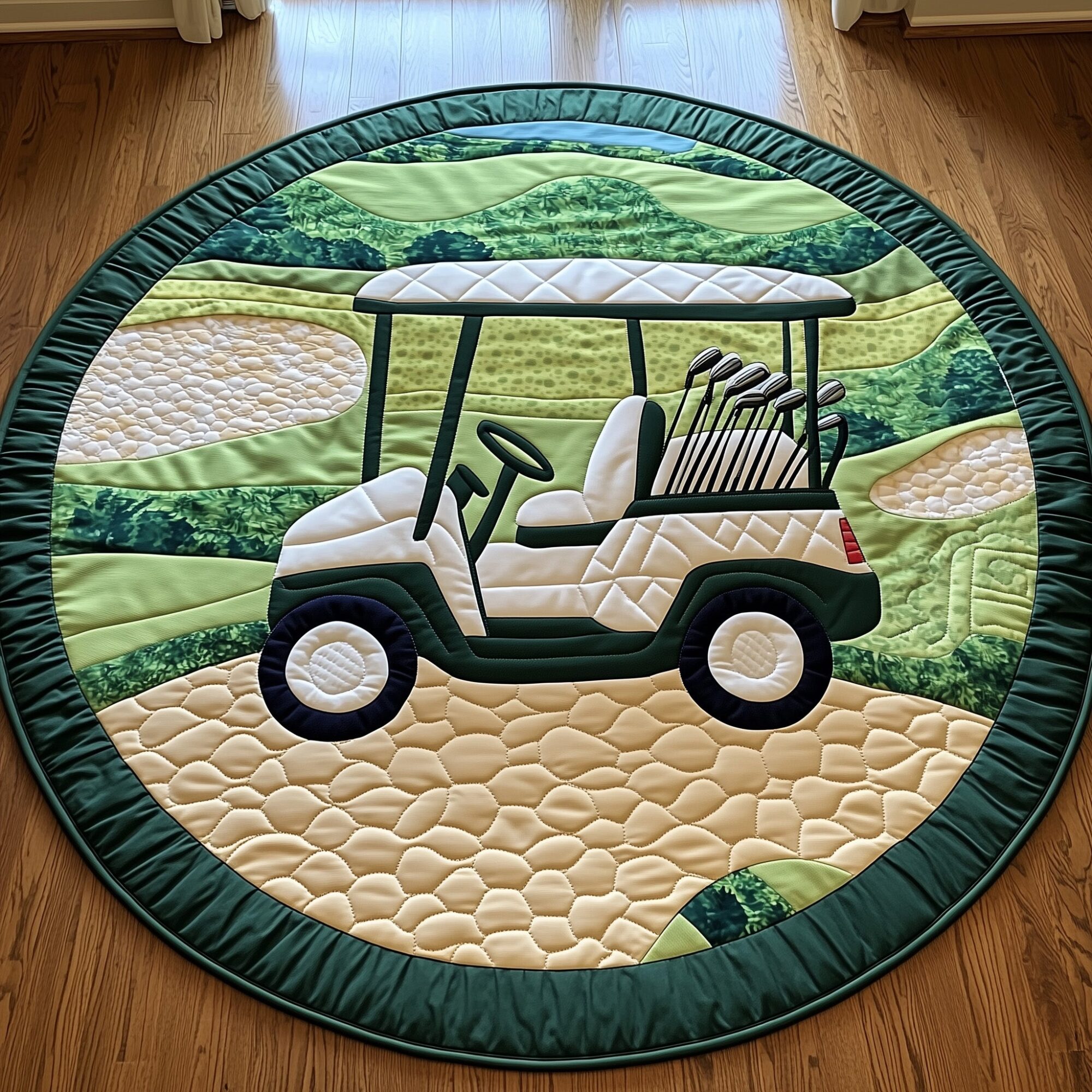 Greenside Rider Quilted Round Mat Comfortable Quilted Round Mat for Relaxing Moments