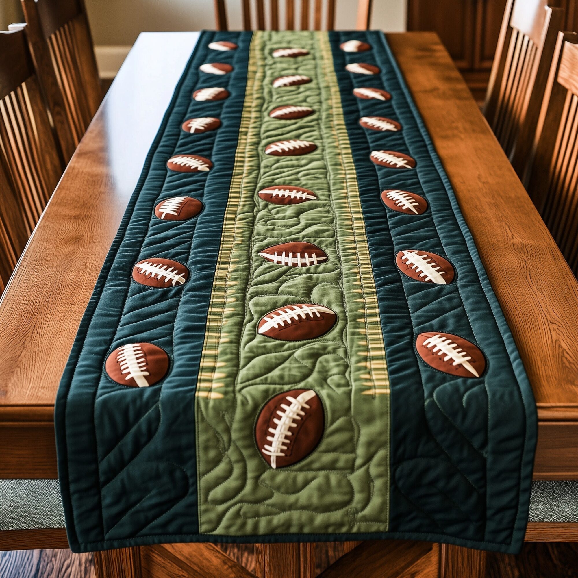 Gridiron Glory Quilted Table Runner Kitchen Table Runners Father In Law Gifts Dad's Day