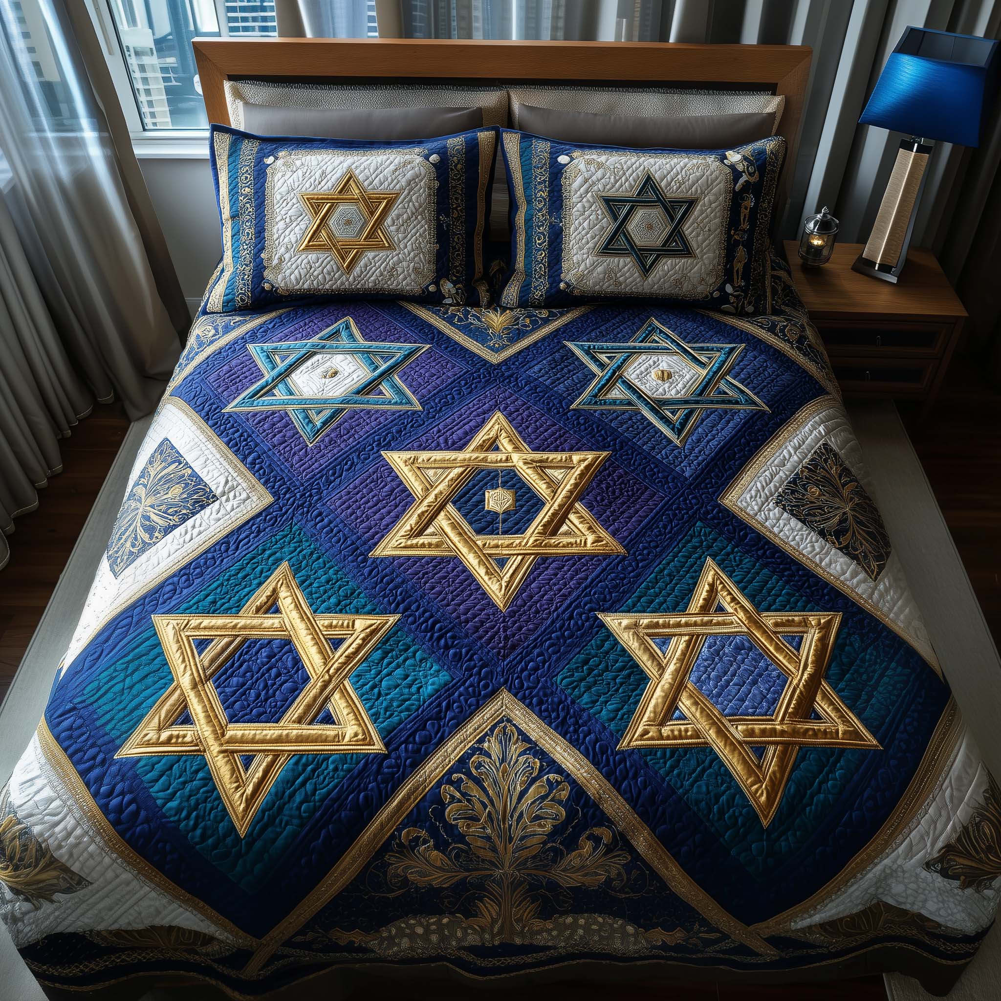 Hanukkah Quilted Bedding Set Best Sheets Ever Jewish Gifts For Her