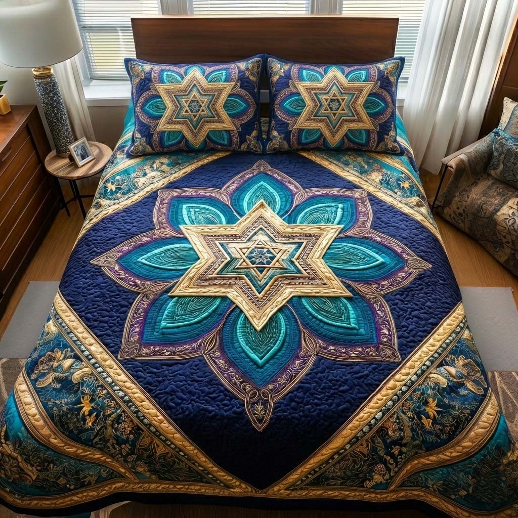 Hanukkah Quilted Bedding Set Comforter And Sheet Sets Jewish Gifts For Mom