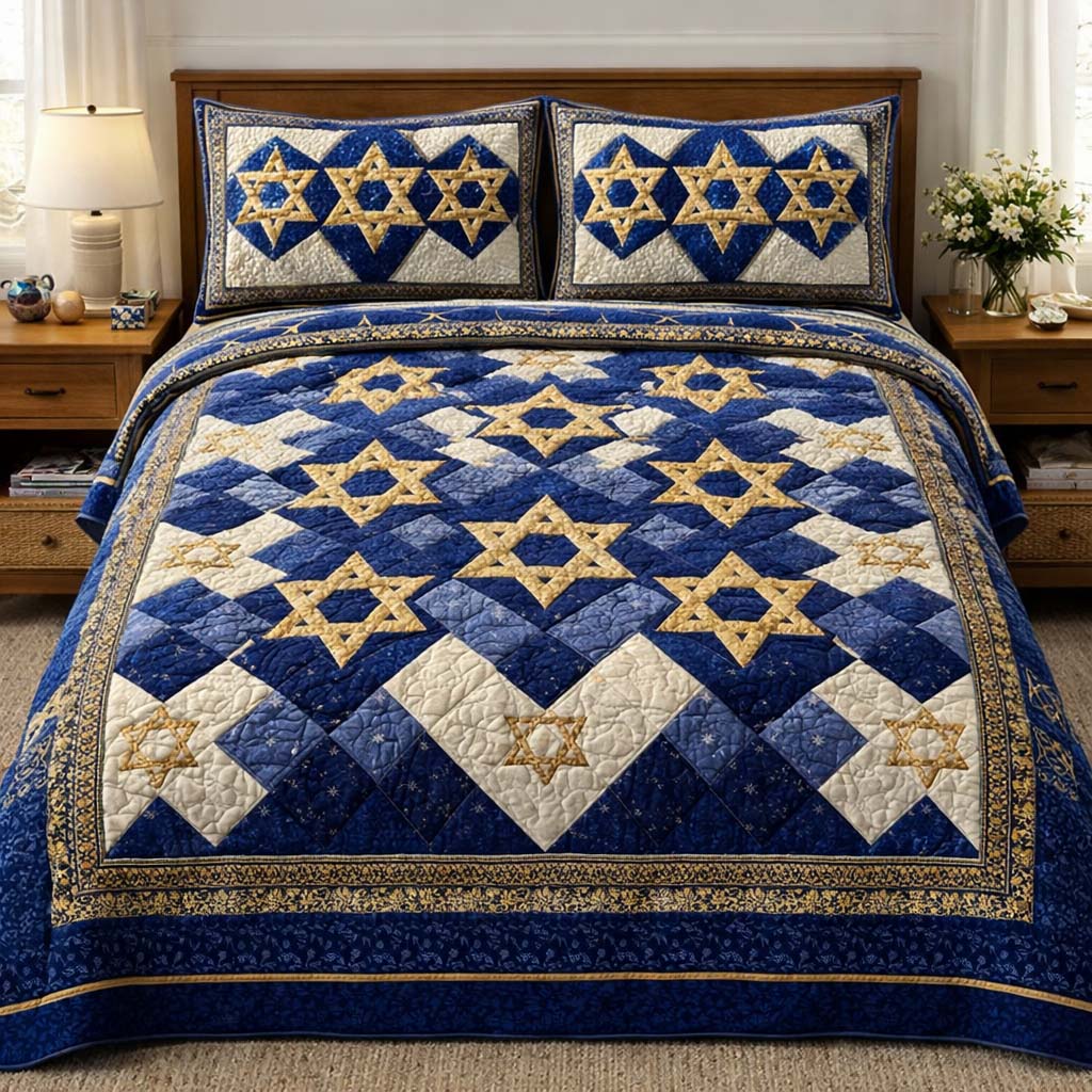 Hanukkah Quilted Bedding Set Good Bed Sheet Sets Jewish Gifts For Women
