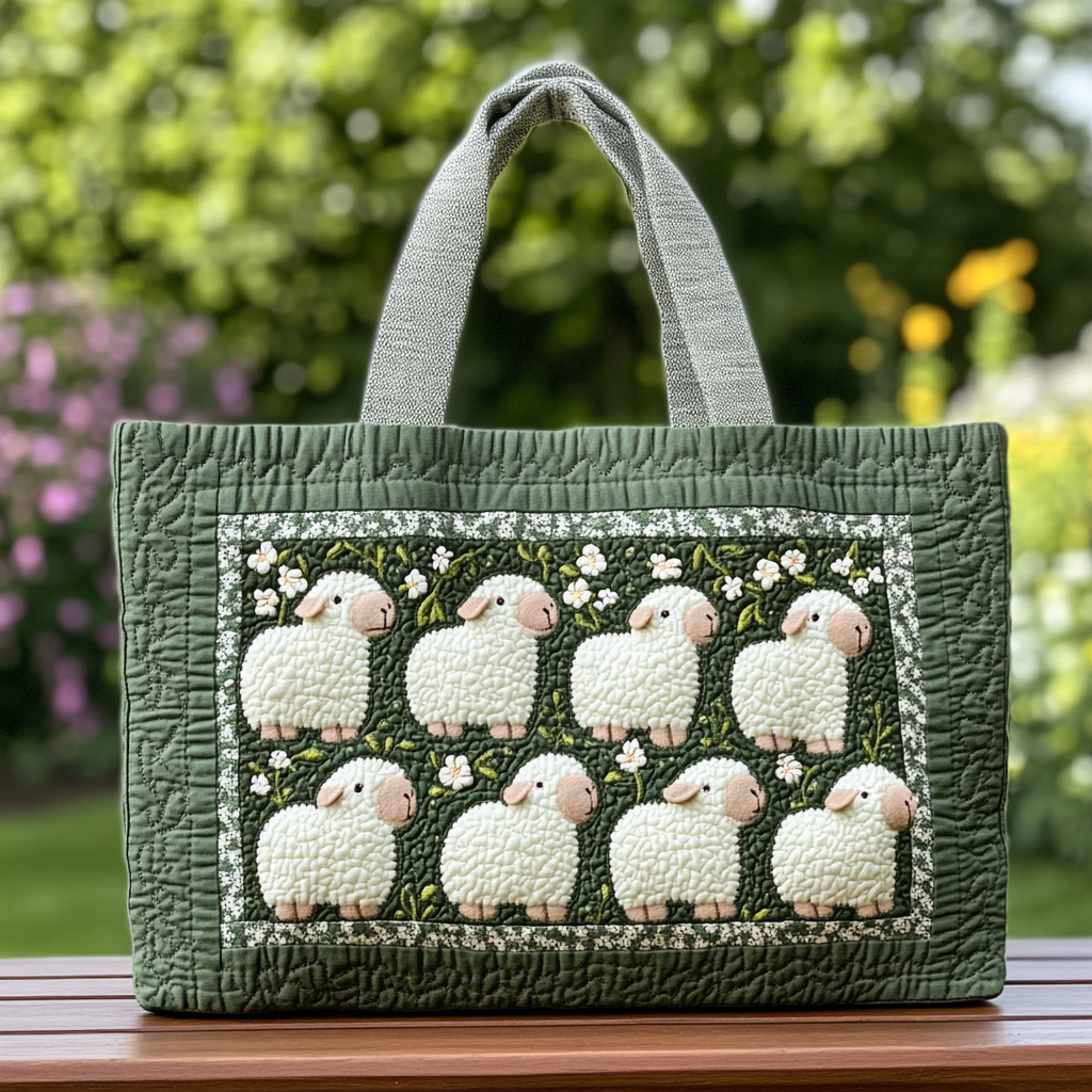 Happy Sheep Quilted Tote Bag The Best Tote Christmas Sheep Gifts