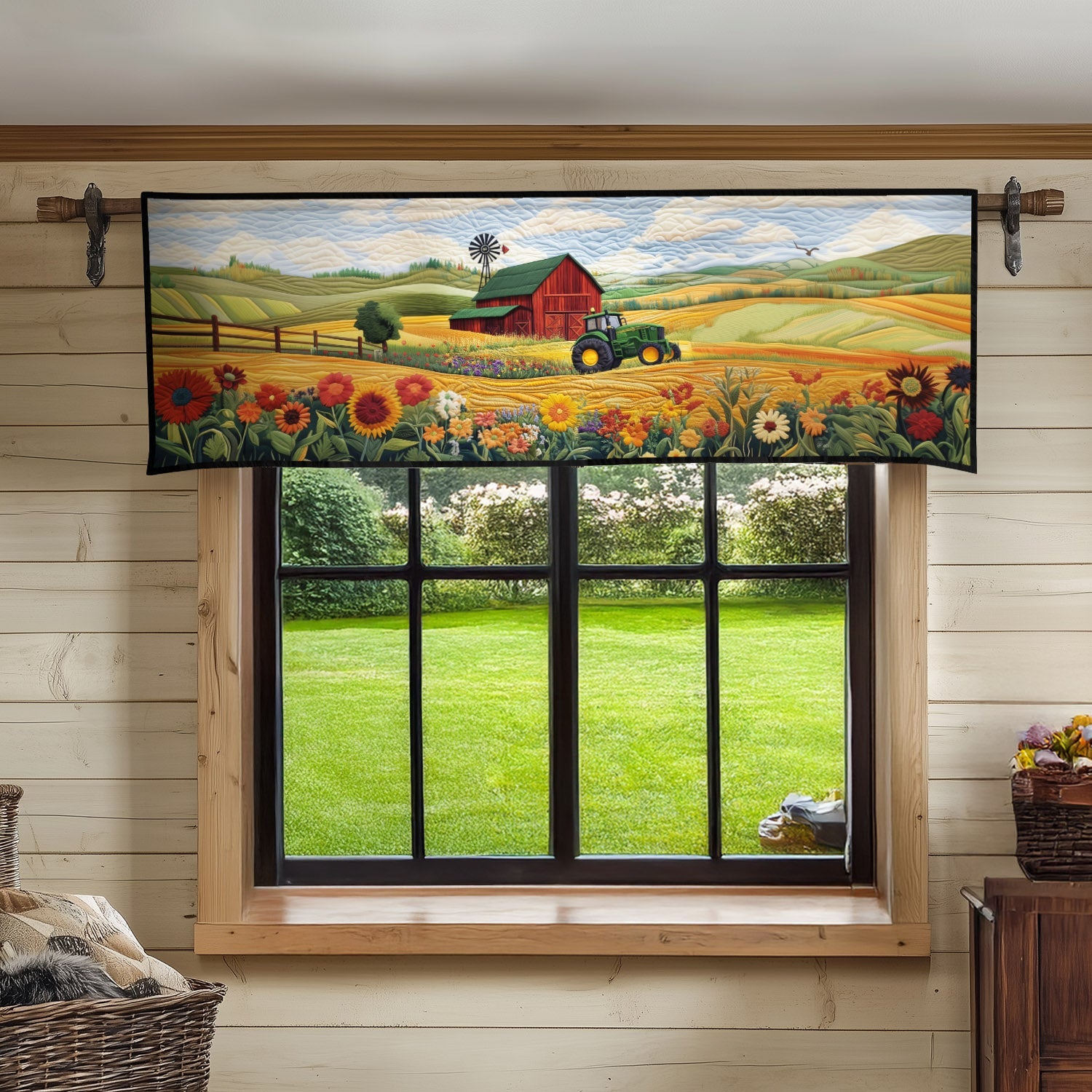 Harvest Pathway Quilted Valance Christmas House Decor Gifts For Farmers For Christmas