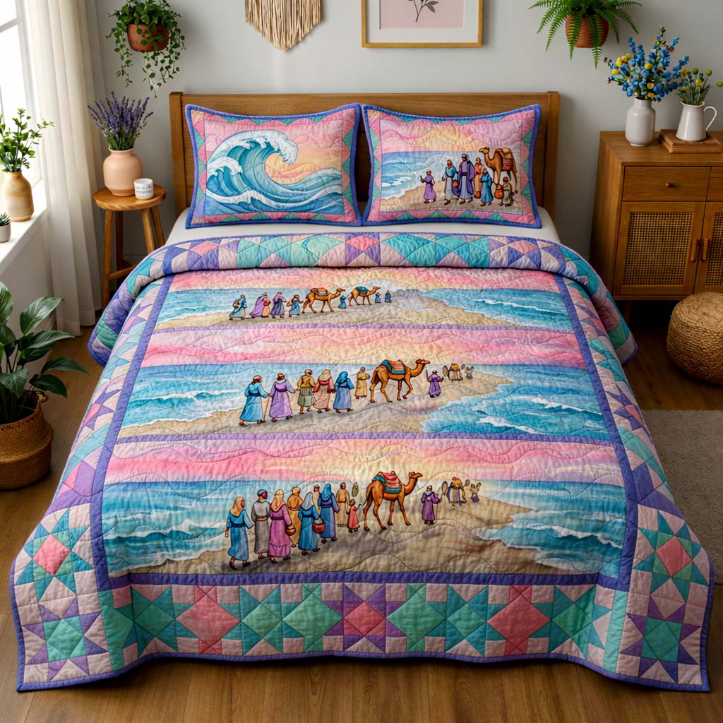 Heavenly Crossing Way Quilted Bedding Set Best Sheets Ever Gifts For Seder
