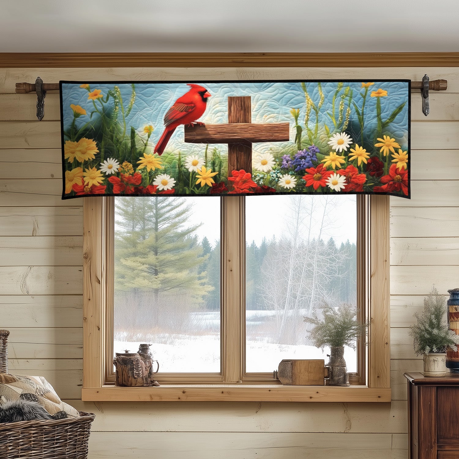 Heavenly Messenger Quilted Valance Outdoor Entryway Decor Red Cardinal Gifts For Mom