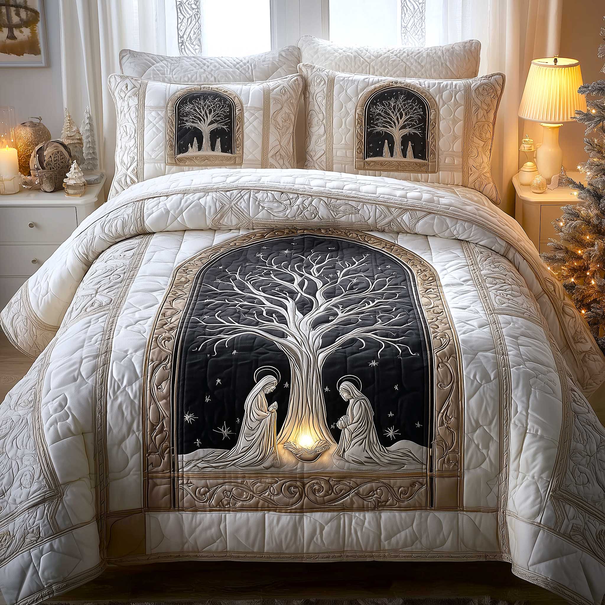 Heavenly Peace Quilted Bedding Set Boho Bedroom Ideas Gifts For Father's Day Ideas