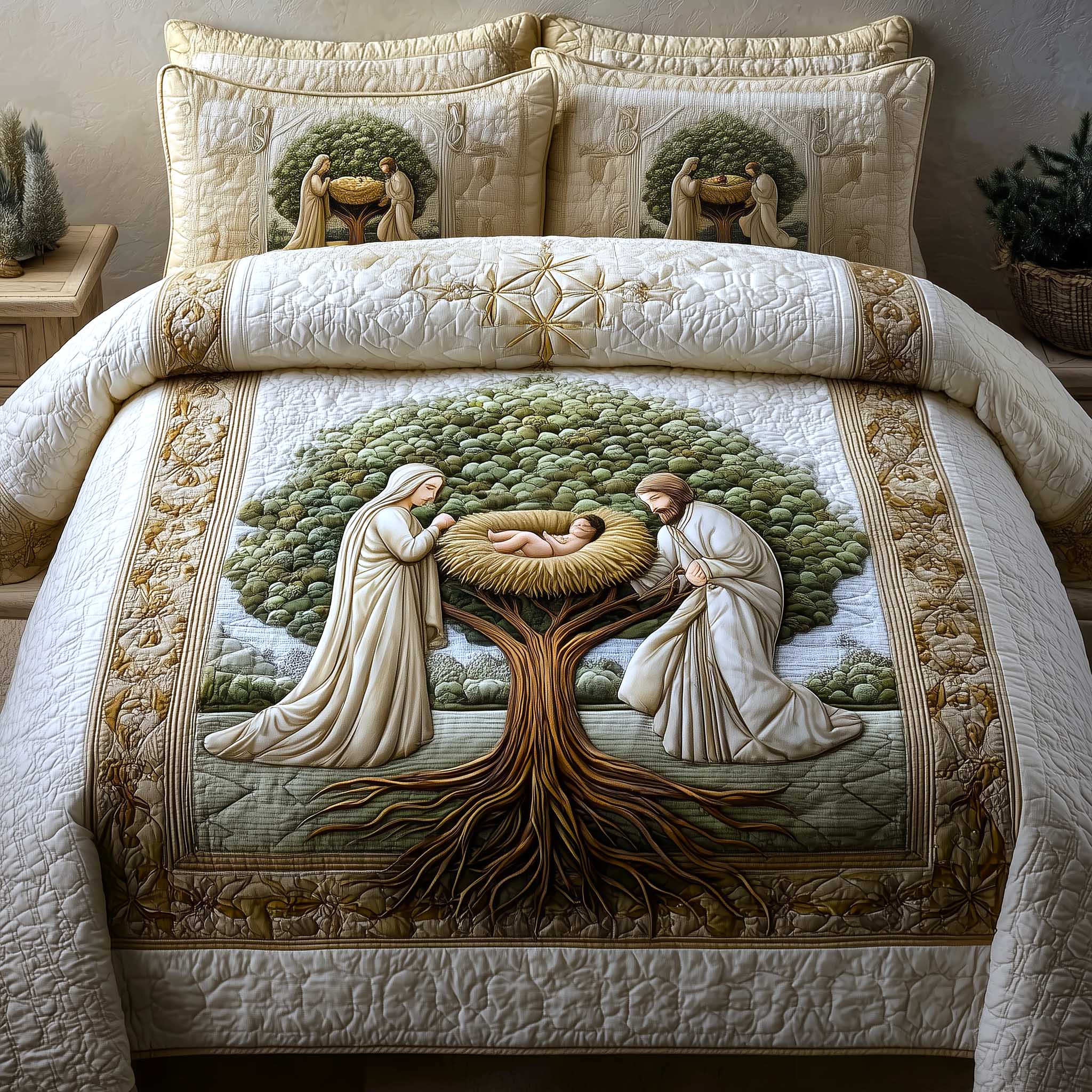 Heavenly Peace Quilted Bedding Set Cozy Bedroom Ideas Gifts For Father's Day From Son