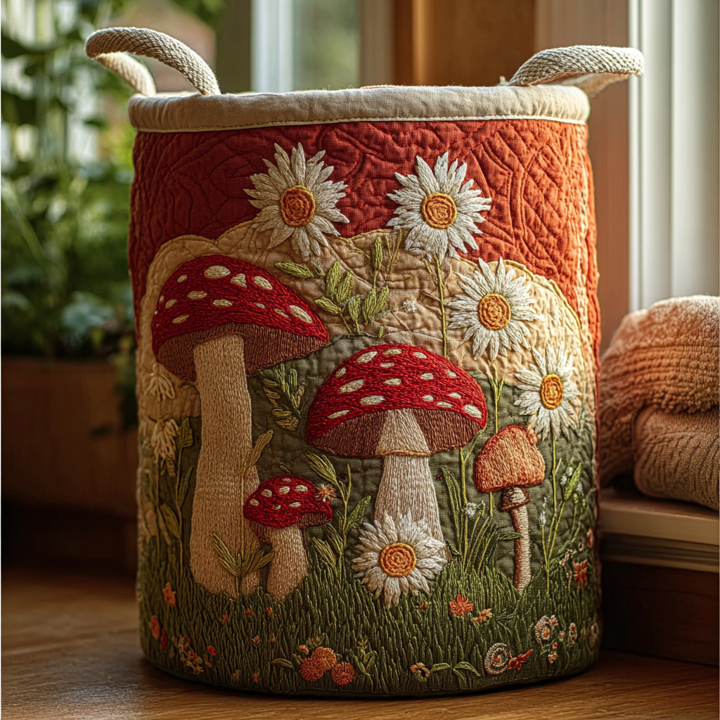 Hidden Bloom Quilted Laundry Basket Clothes Hamper Mother's Day Gift Ideas For Wife