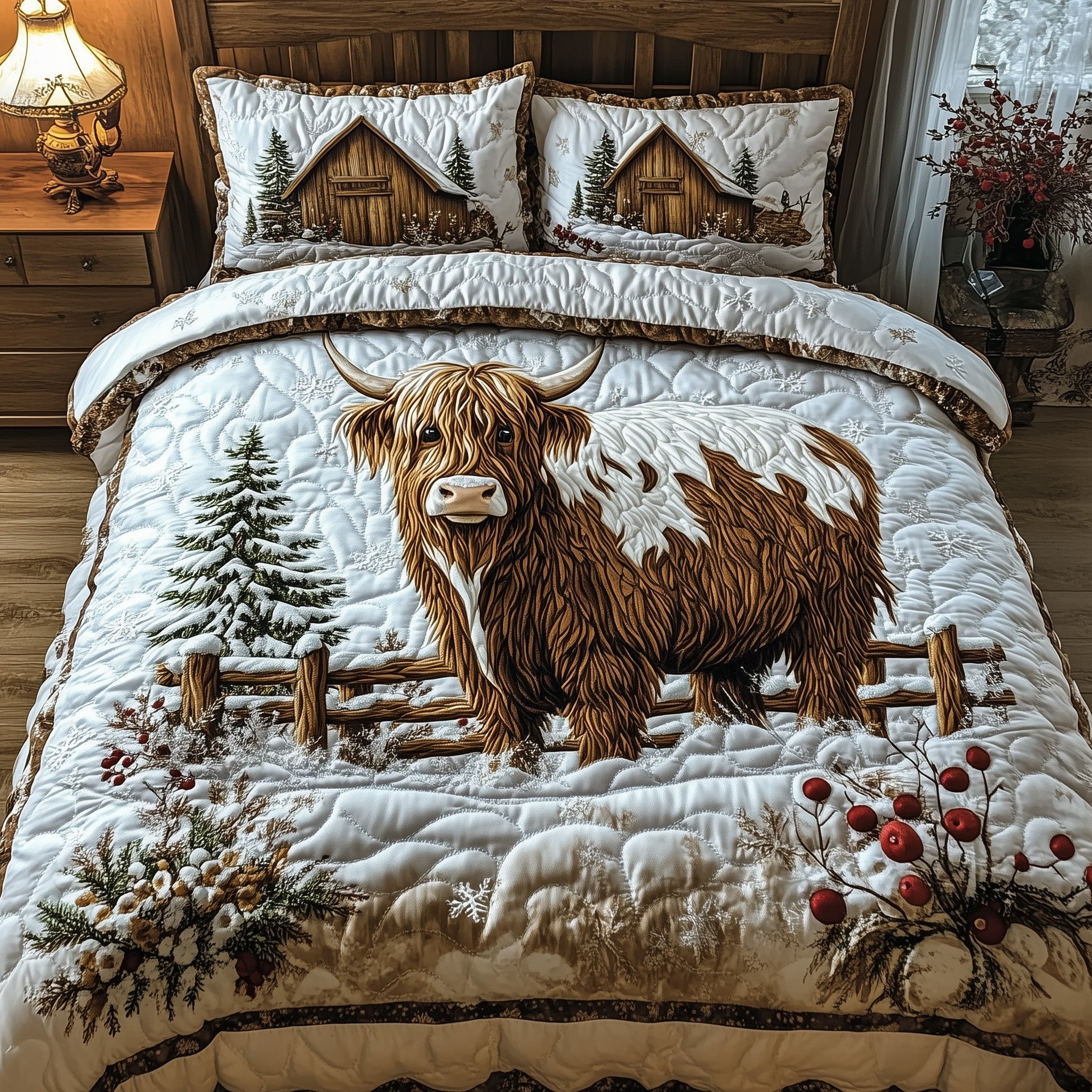 Highland Cow Quilted Bedding Set Comforter Sets Cowboy Related Gifts