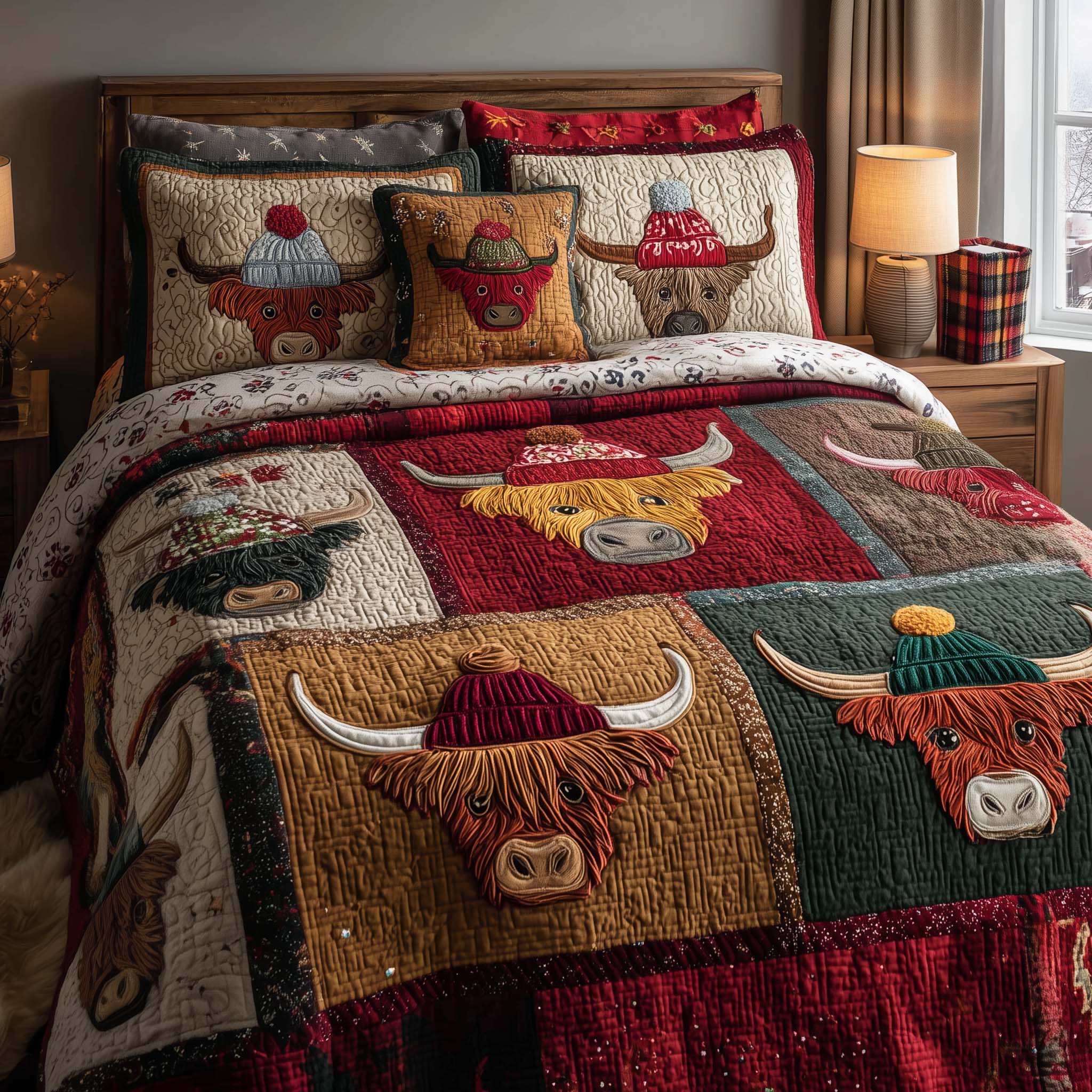 Highland Farmstead Quilted Bedding Set Christmas Comforter Set King Xmas Present Ideas For Grandmother