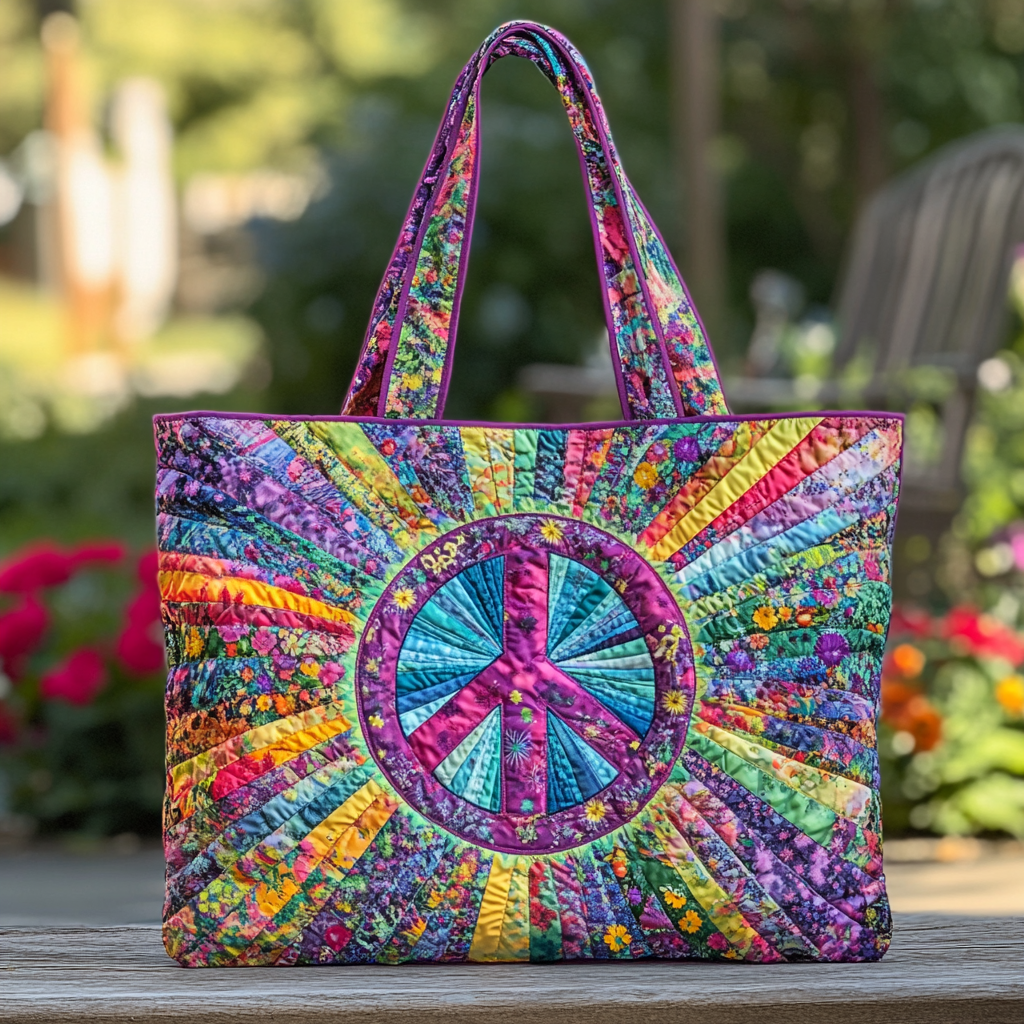 Hippie Light Quilted Tote Bag Popular Womens Tote Bags Hippy Christmas Gifts