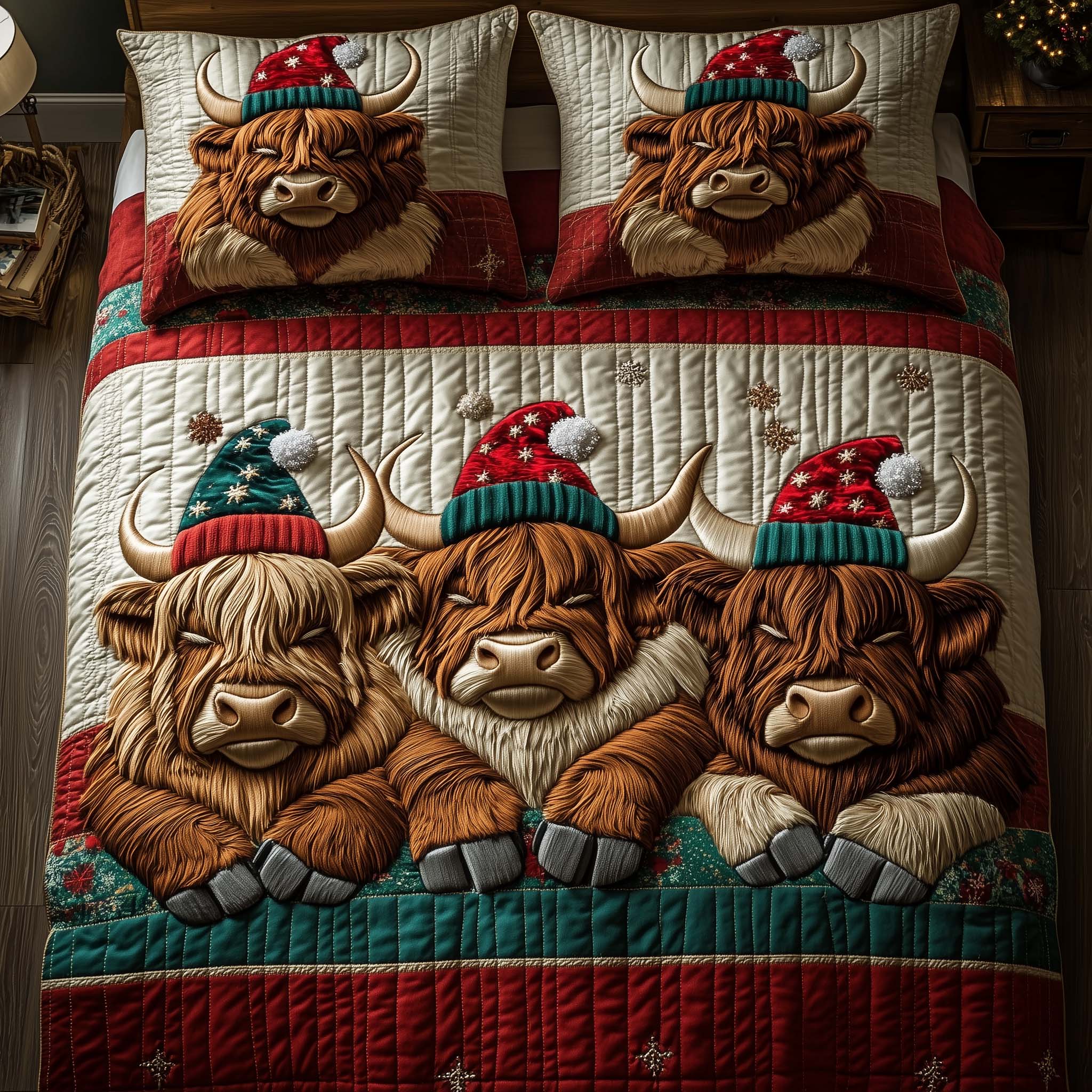 Holiday Farmstead Quilted Bedding Set Xmas Bedroom Christmas Gifts For Mom 2026
