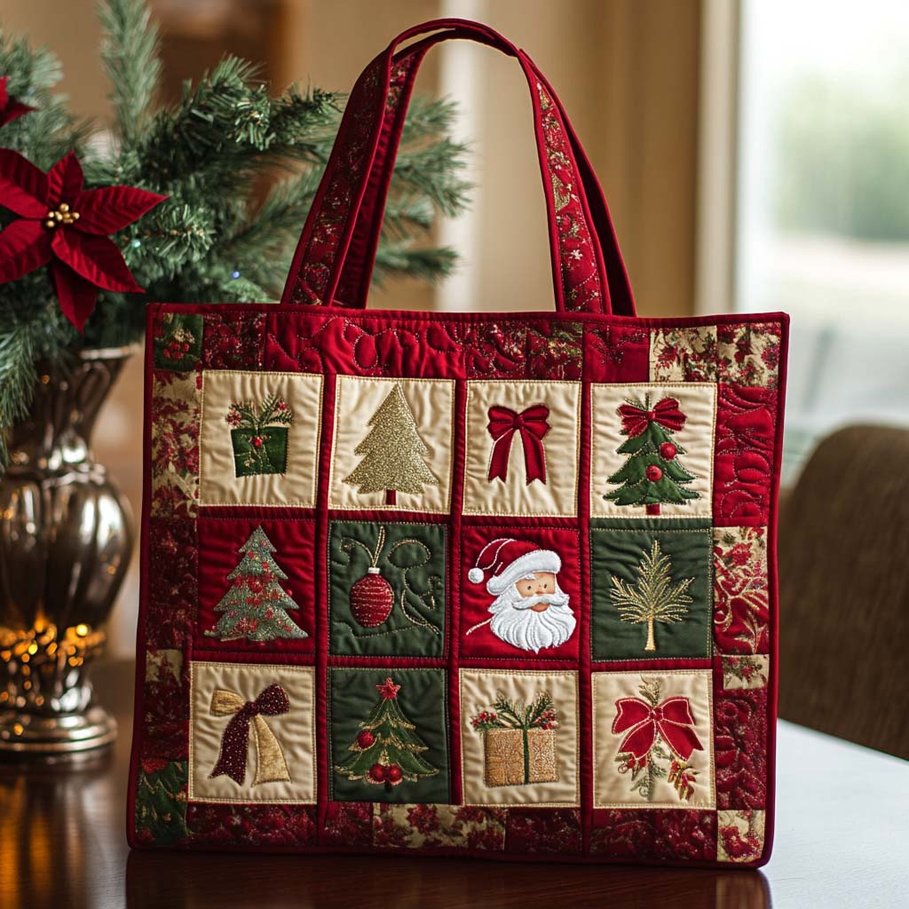 Holly Magic Quilted Tote Bag Christmas Totes Christmas Gifts For Grandma