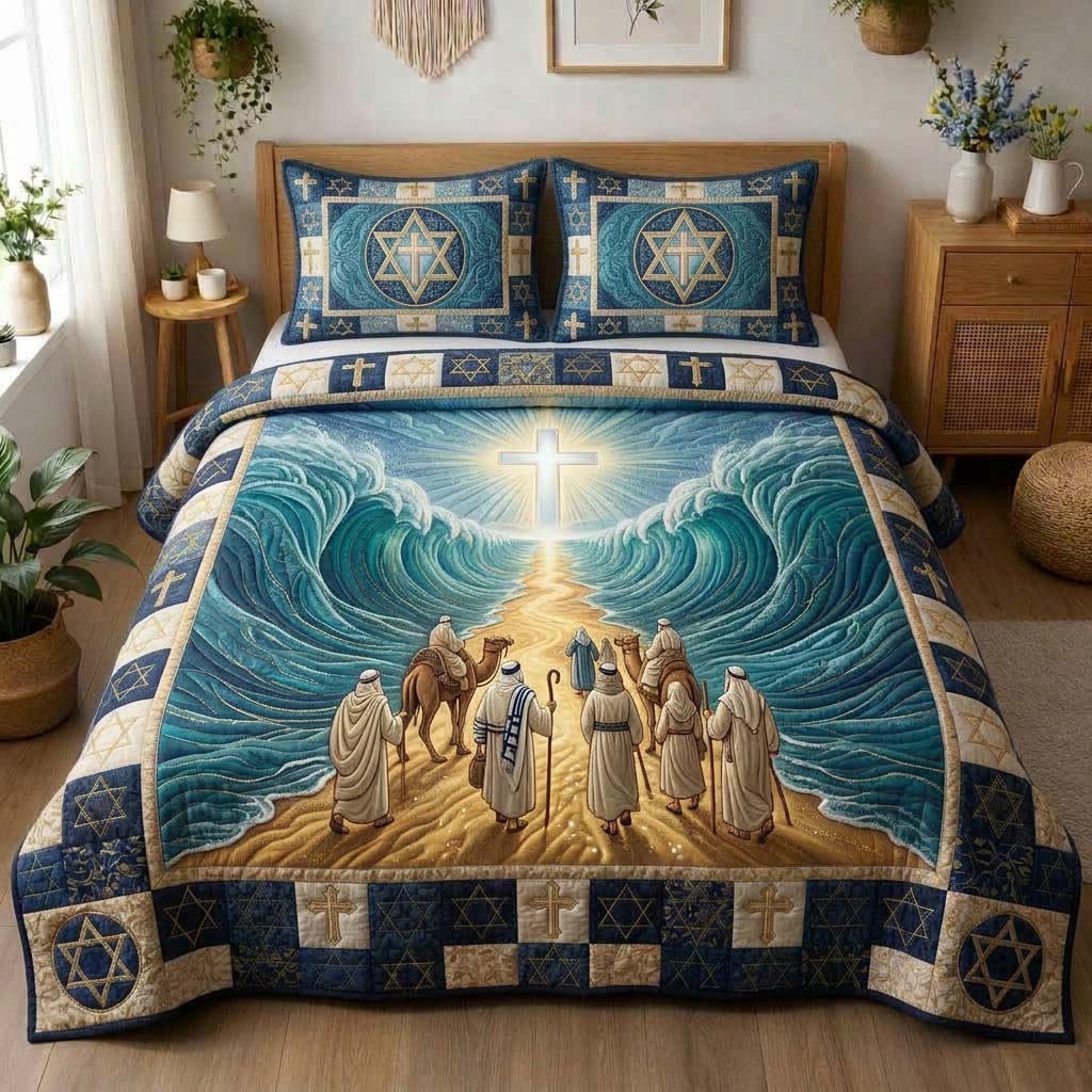 Holy Passage Light Quilted Bedding Set Great Bed Sets Kosher Gifts For Passover