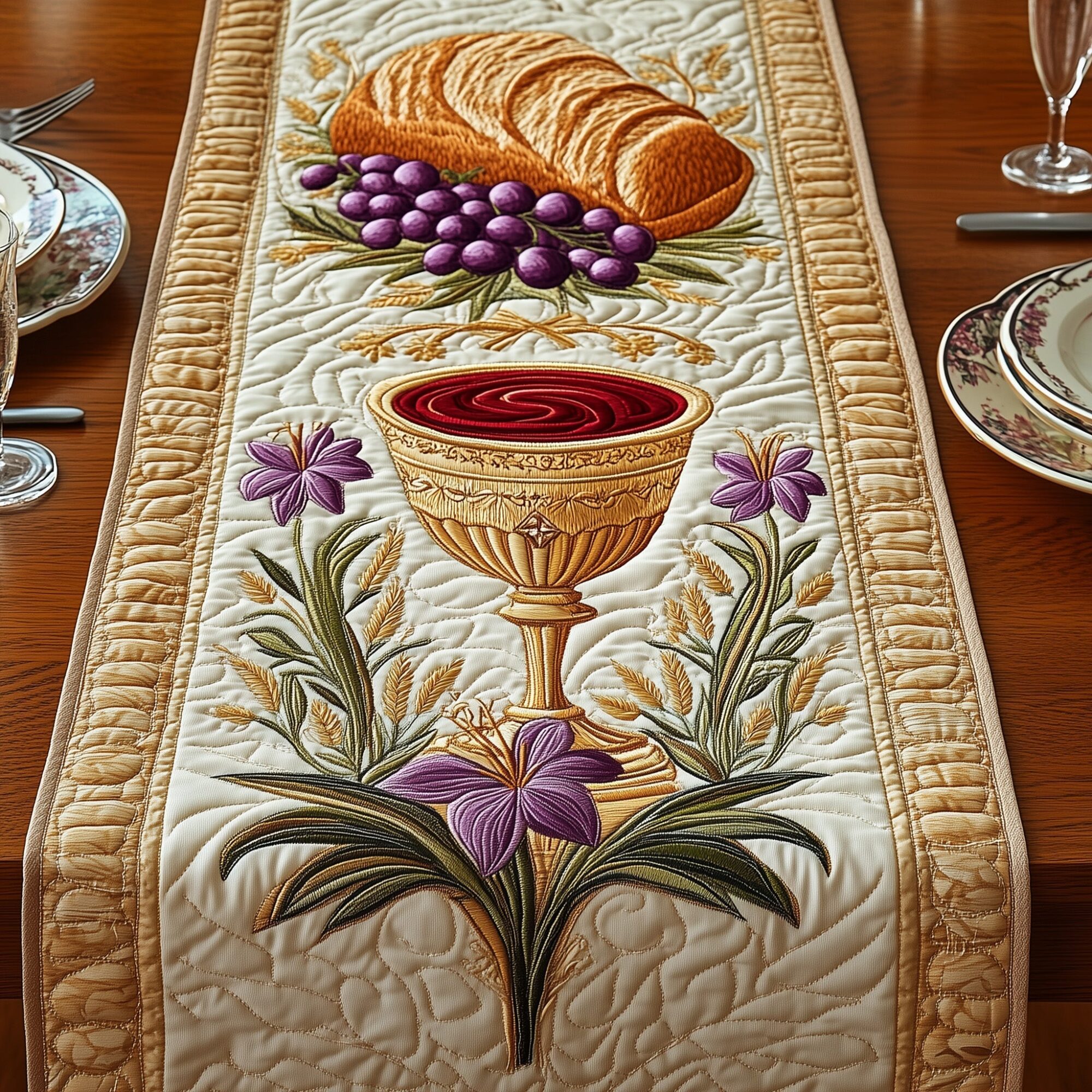 Holy Supper Quilted Table Runner Table Runner Easter Cute Easter Gifts