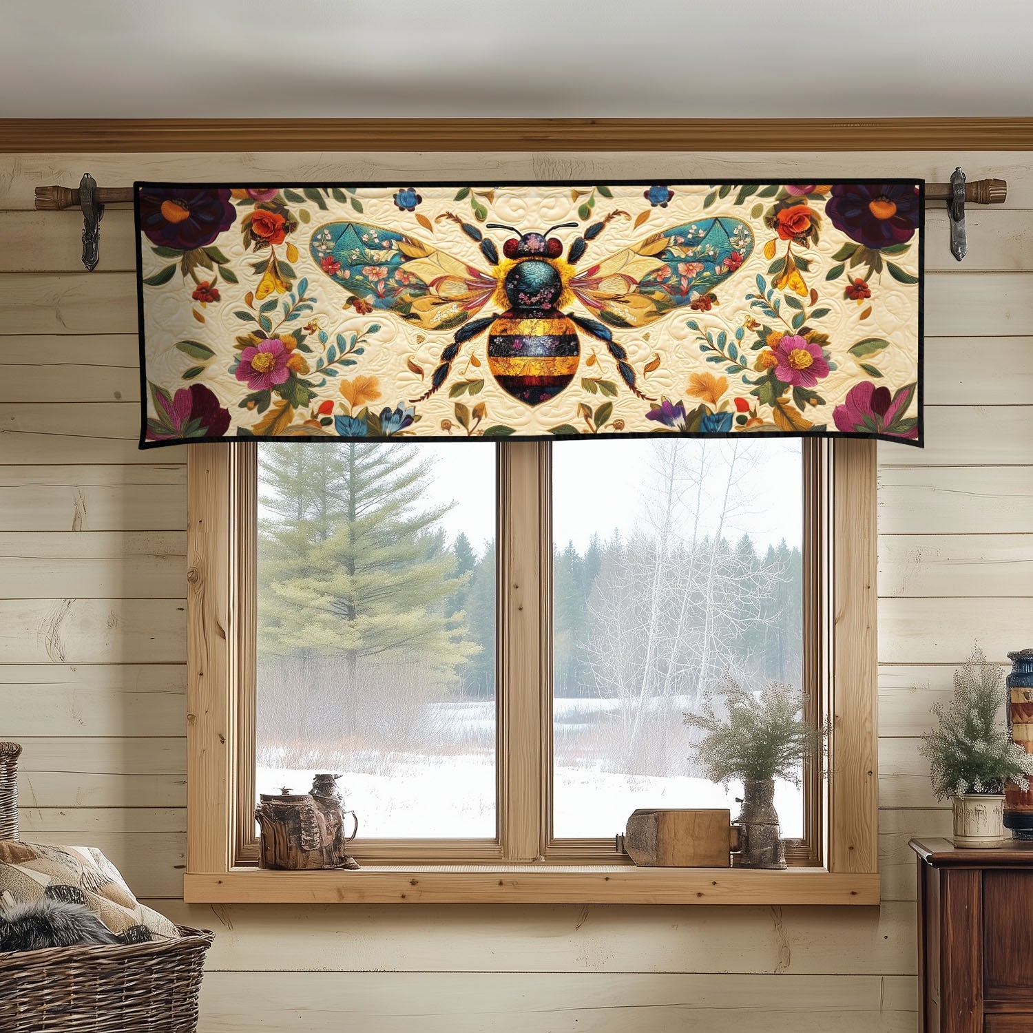 Honeybee Haven Quilted Valance Entryway Rug Ideas Sunflower Gifts For Friends