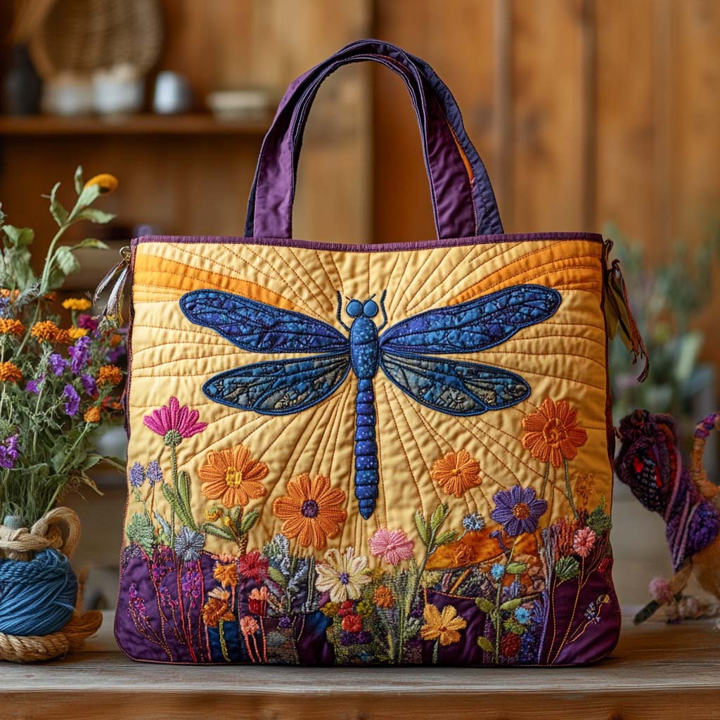 Honeylight Charm Quilted Tote Bag Best Shoulder Tote Bag Dragonfly Christmas Gifts