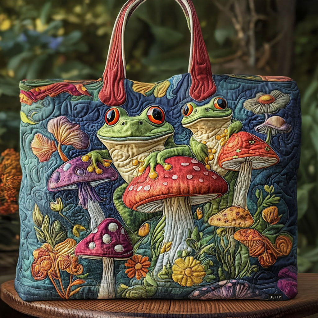 Hoppy Trails Quilted Tote Bag Best Totes Gift For Frog Lover