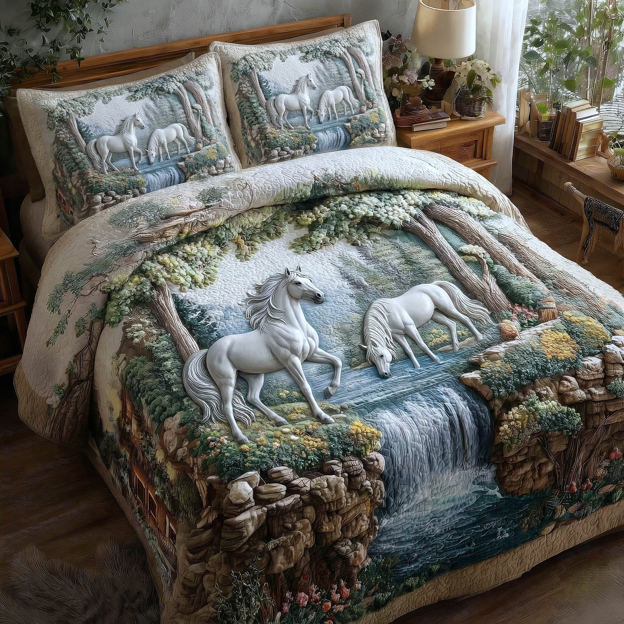 Horse Couple Quilted Bedding Set Bed Comforter Sets Christmas Present Ideas For Horse Lover