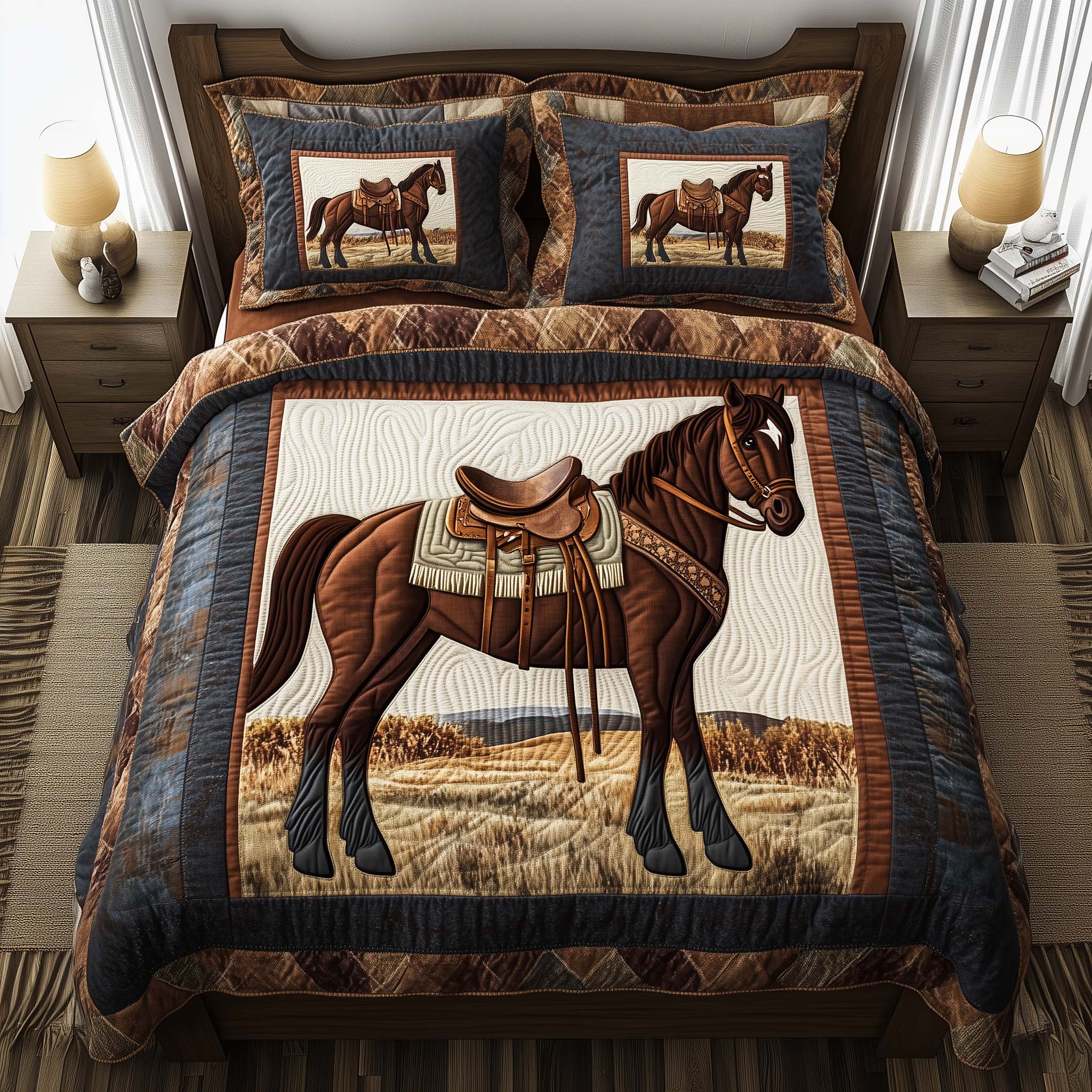 Horse Pride Quilted Bedding Set Best Bedding Sets Gifts For A Horse Person
