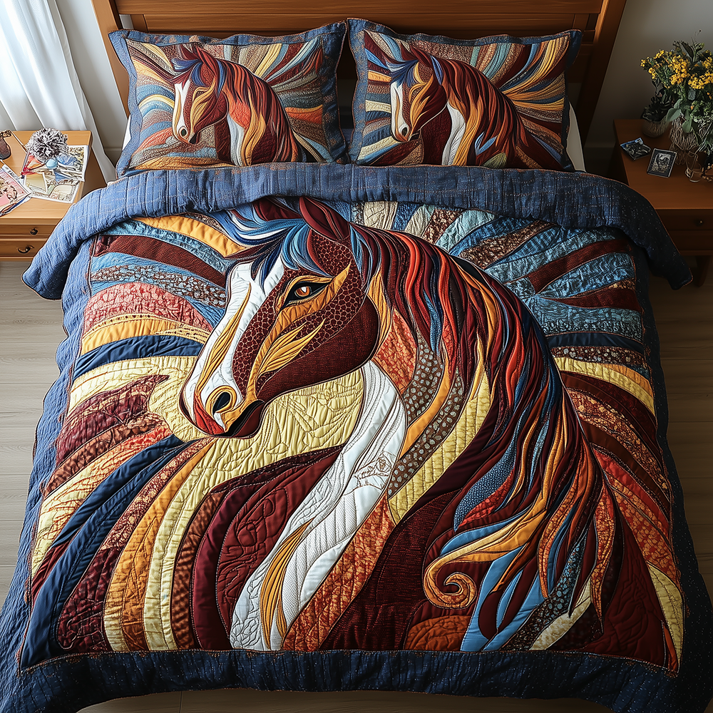 Horse Quilted Bedding Set Good Bed Sheet Sets Gift Ideas For Horse Owners