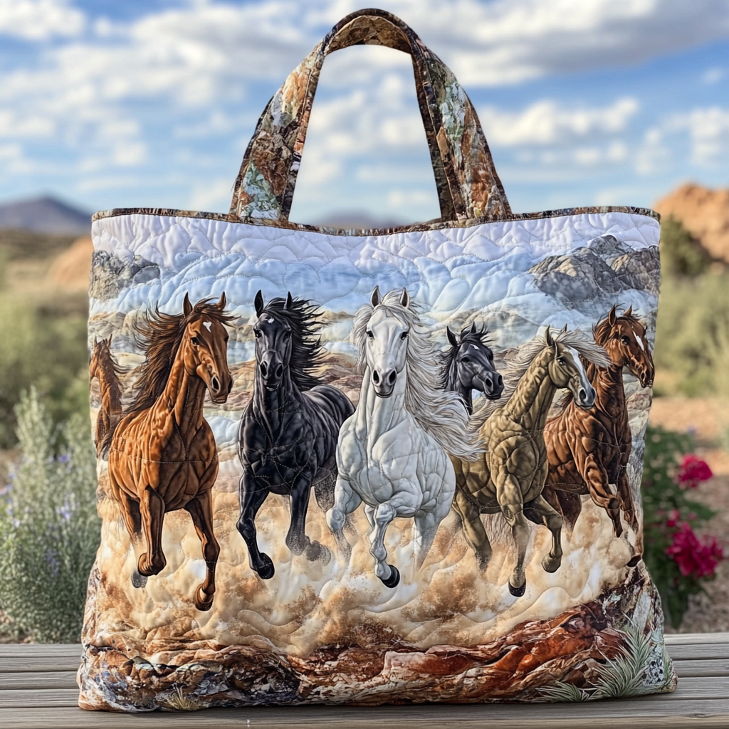 Horse Spirit Quilted Tote Bag Best Everyday Tote Horse Themed Christmas Gifts