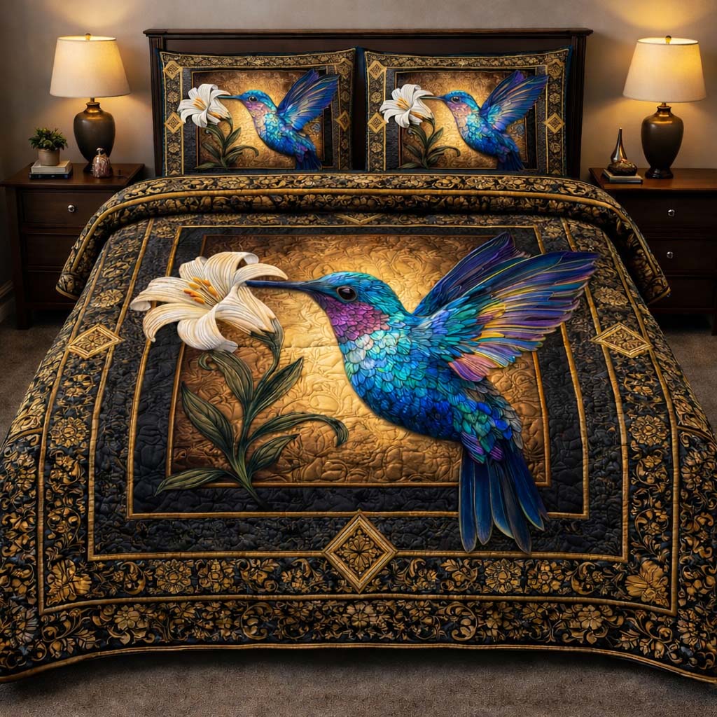 Hummingbird Heaven Quilted Bedding Set Bed Decor Ideas Hummingbird Themed Gifts