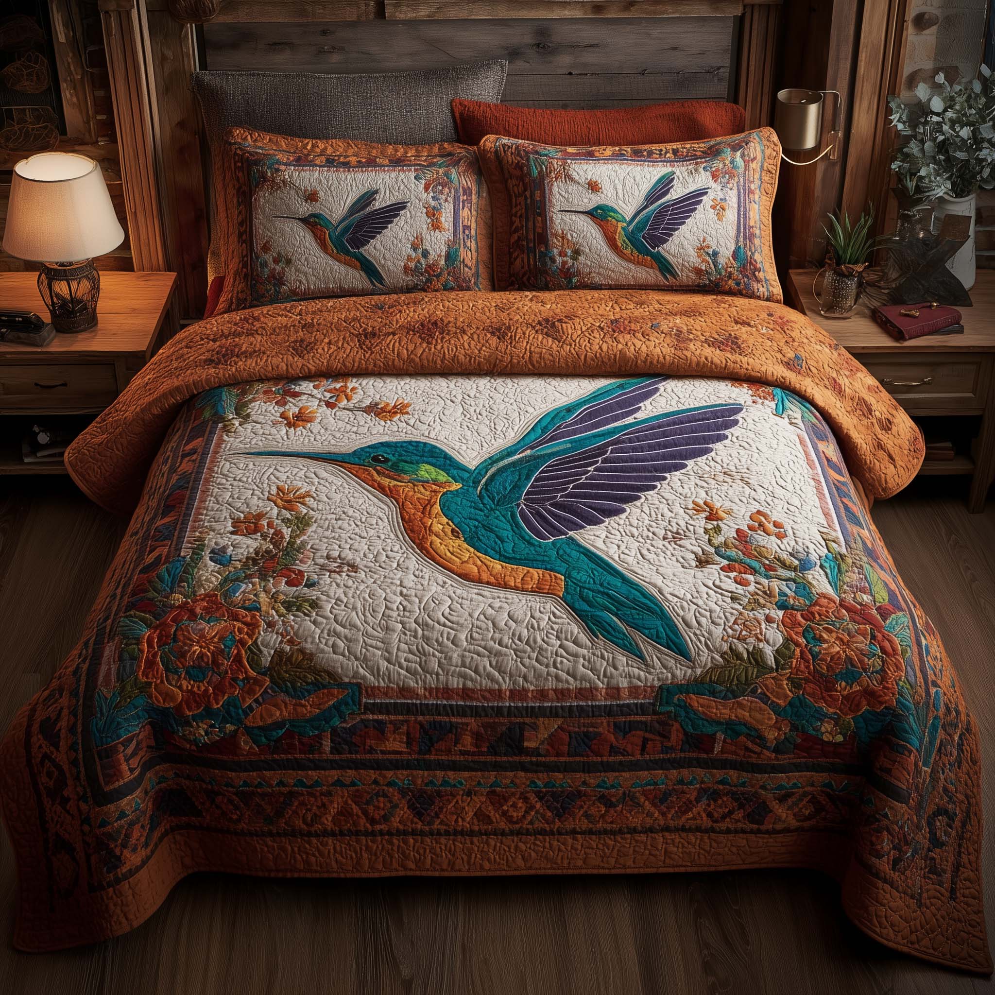 Hummingbird Heaven Quilted Bedding Set Best Bedding Comforter Sets Mardi Gras King And Queen Gifts