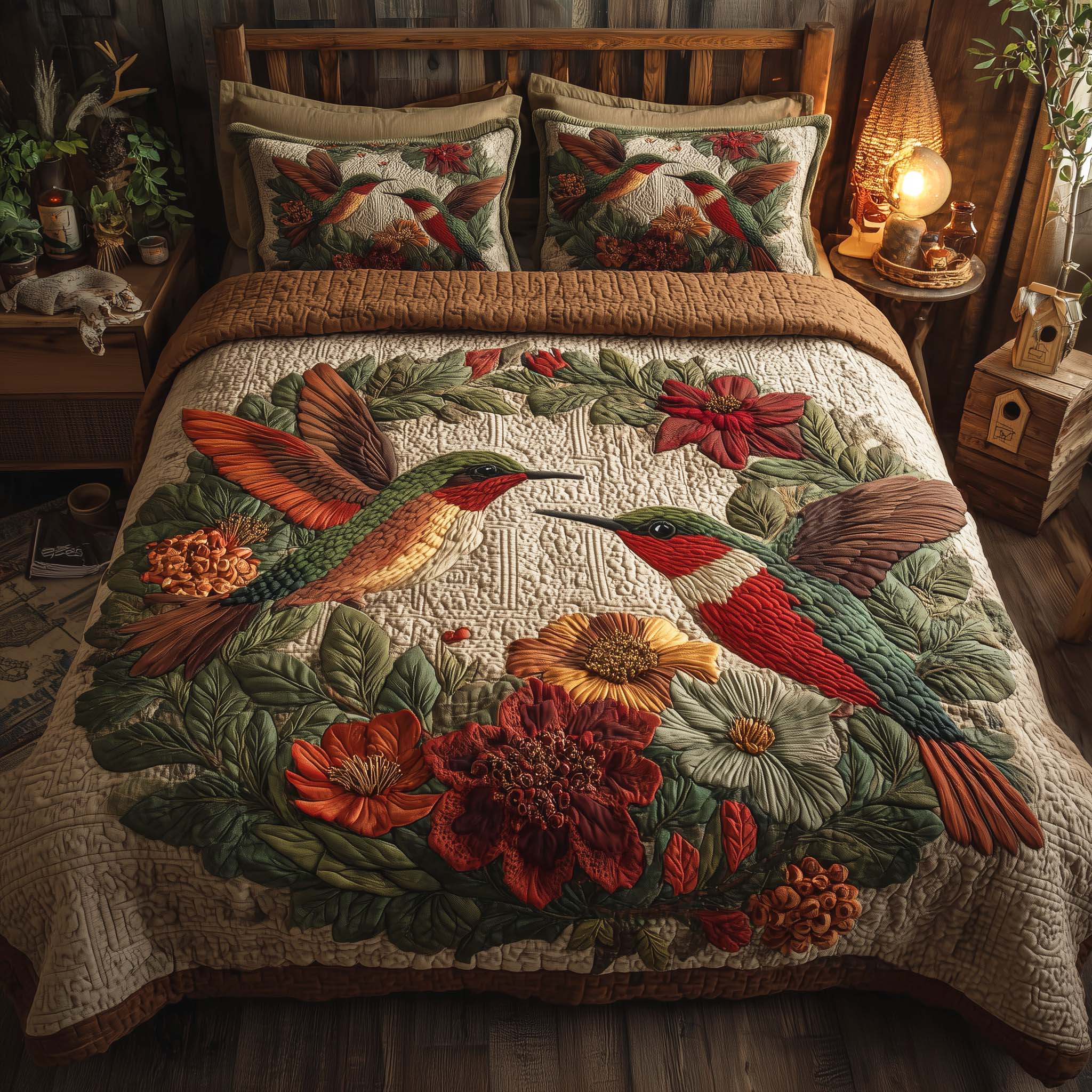 Hummingbird Heaven Quilted Bedding Set Comforter Sets Mardi Gras Hostess Gifts