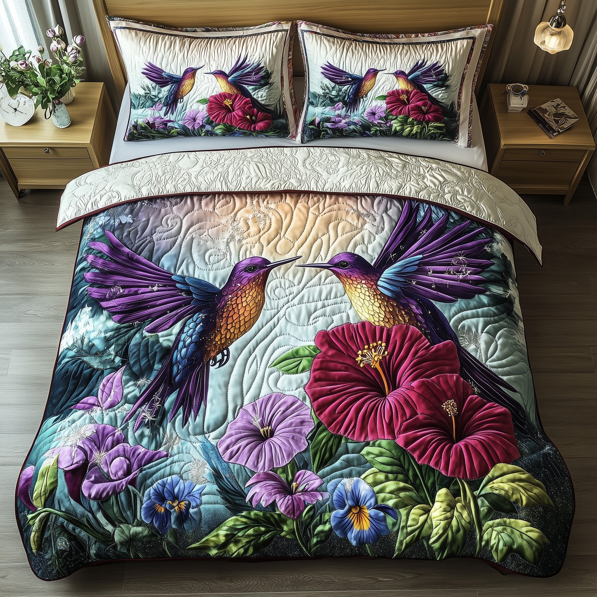 Hummingbird Love Quilted Bedding Set Best Bedding Sets Hummingbird Gift Ideas
