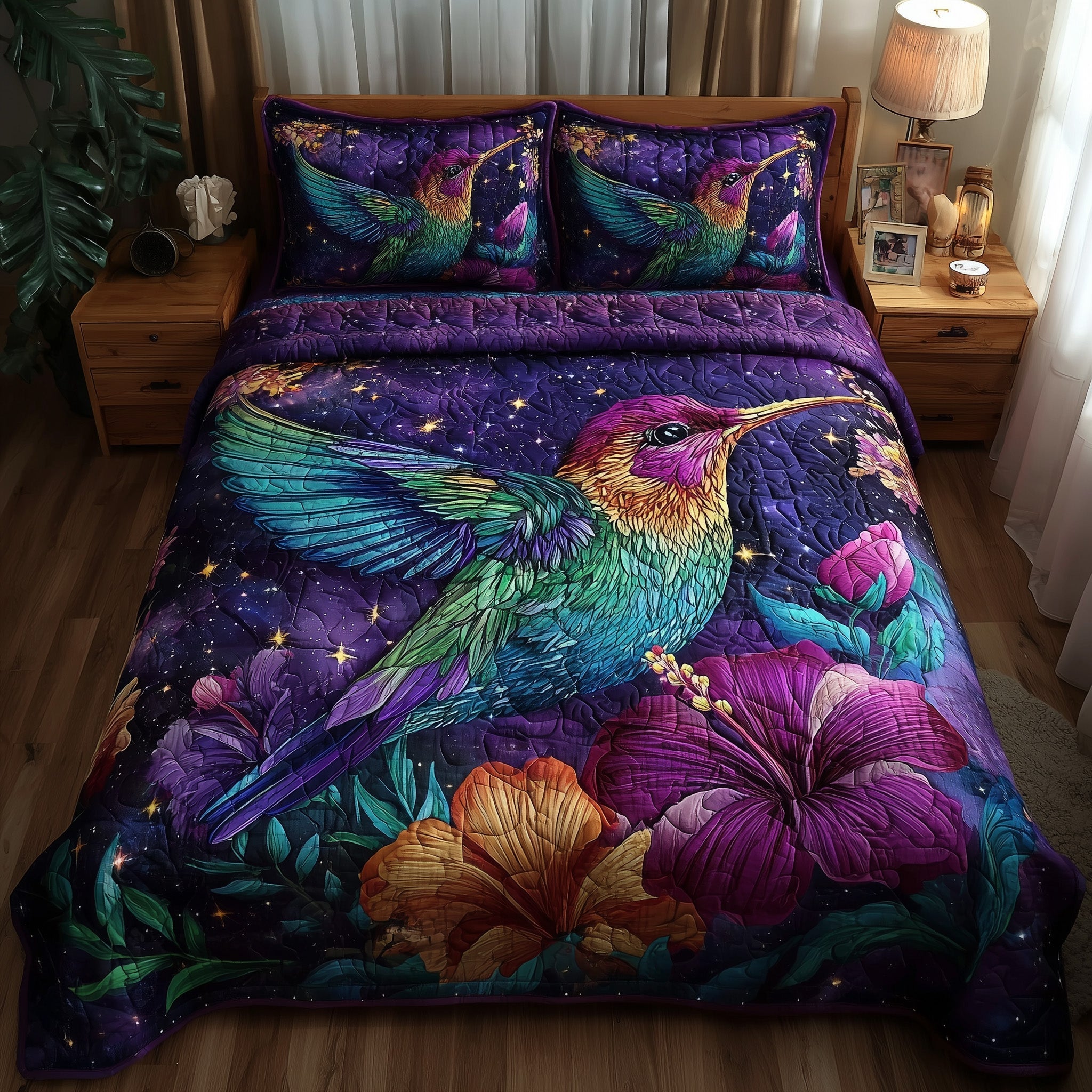 Hummingbird Quilted Bedding Set Comforter Sets Hummingbird Gifts For Grandma
