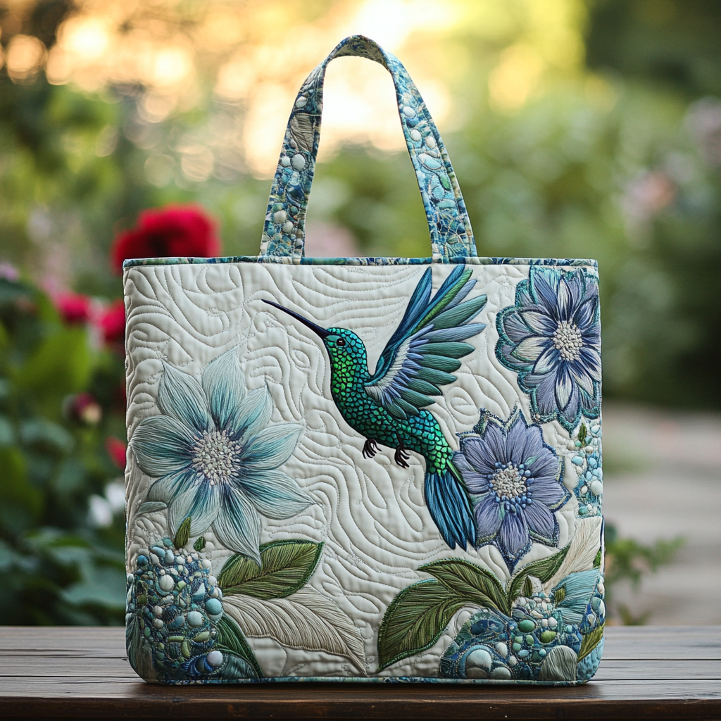 Hummingbird Song Quilted Tote Bag The Best Shoulder Bags Unique Gifts For Hummingbird Lovers