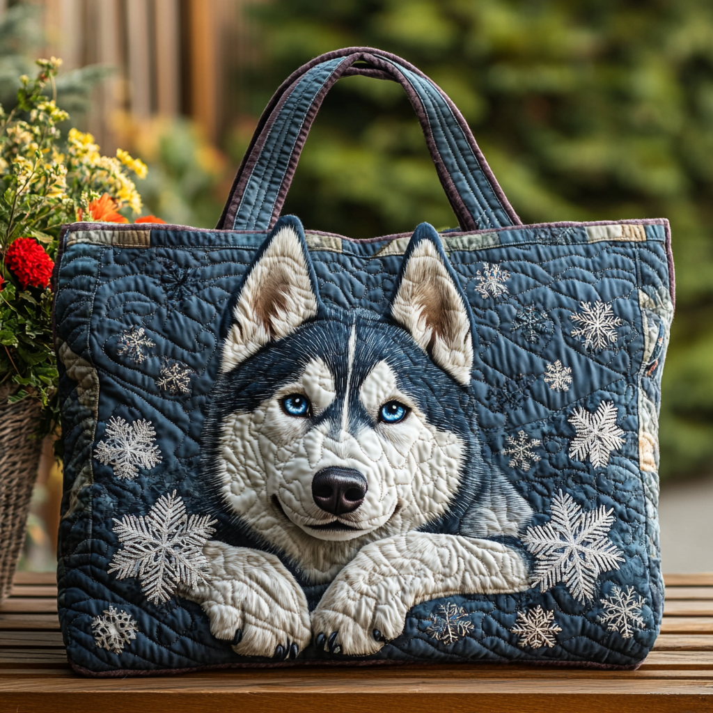 Husky Haven Quilted Tote Bag Nice Tote Bags Husky Gifts For Her