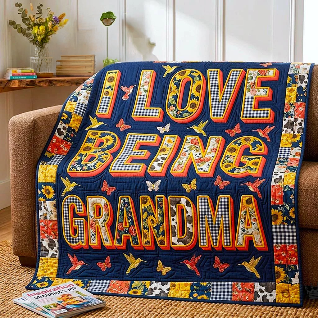 I Love Being Grandma Quilted Blanket House Decor Ideas Best Gifts For Grandma