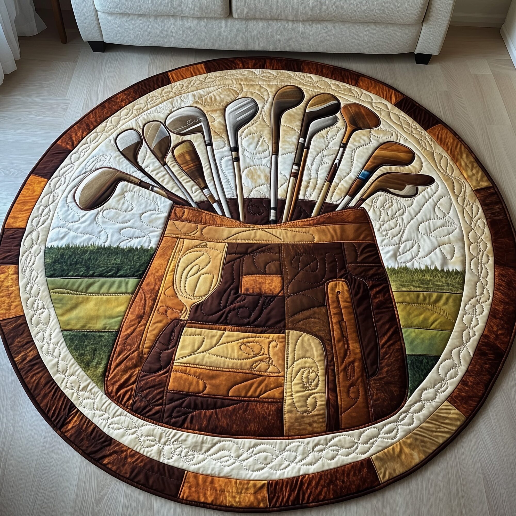 In The Golf Bag Quilted Round Mat Perfect Quilted Round Mat for Any Floor Surface